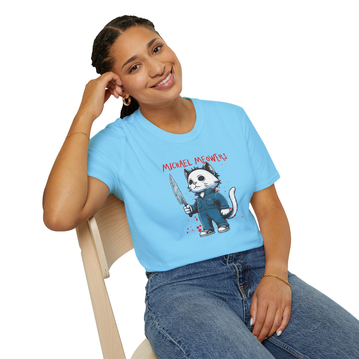 Michael Meowers Halloween Funny Cat T-Shirt, Scary Movie Tee, Halloween Cat Shirt, Horror Movie Cat Fan Gift, Horror Movie Character