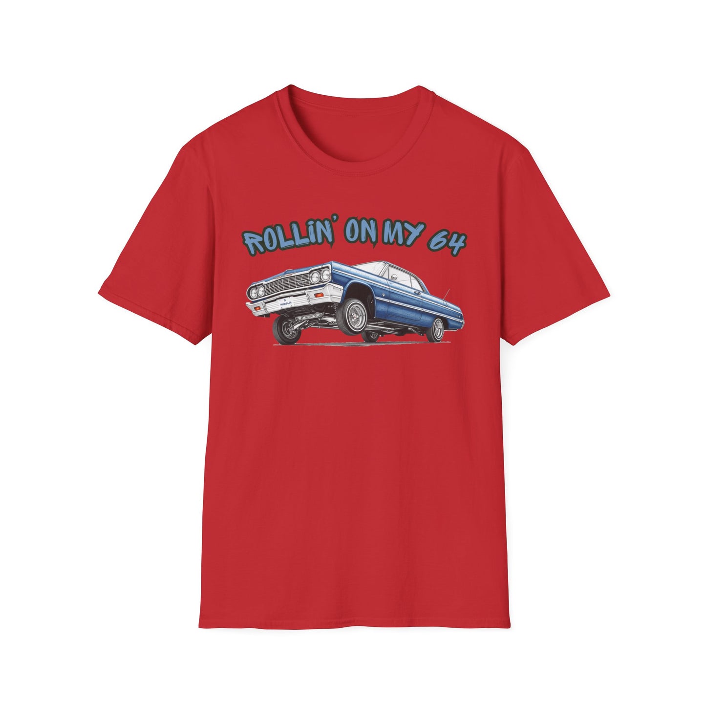 Lowrider Shirt, Rollin On My 64 Tee, Classic Car Graphic Shirt, Vintage Car Enthusiast Gift, Retro Auto Unisex Tee
