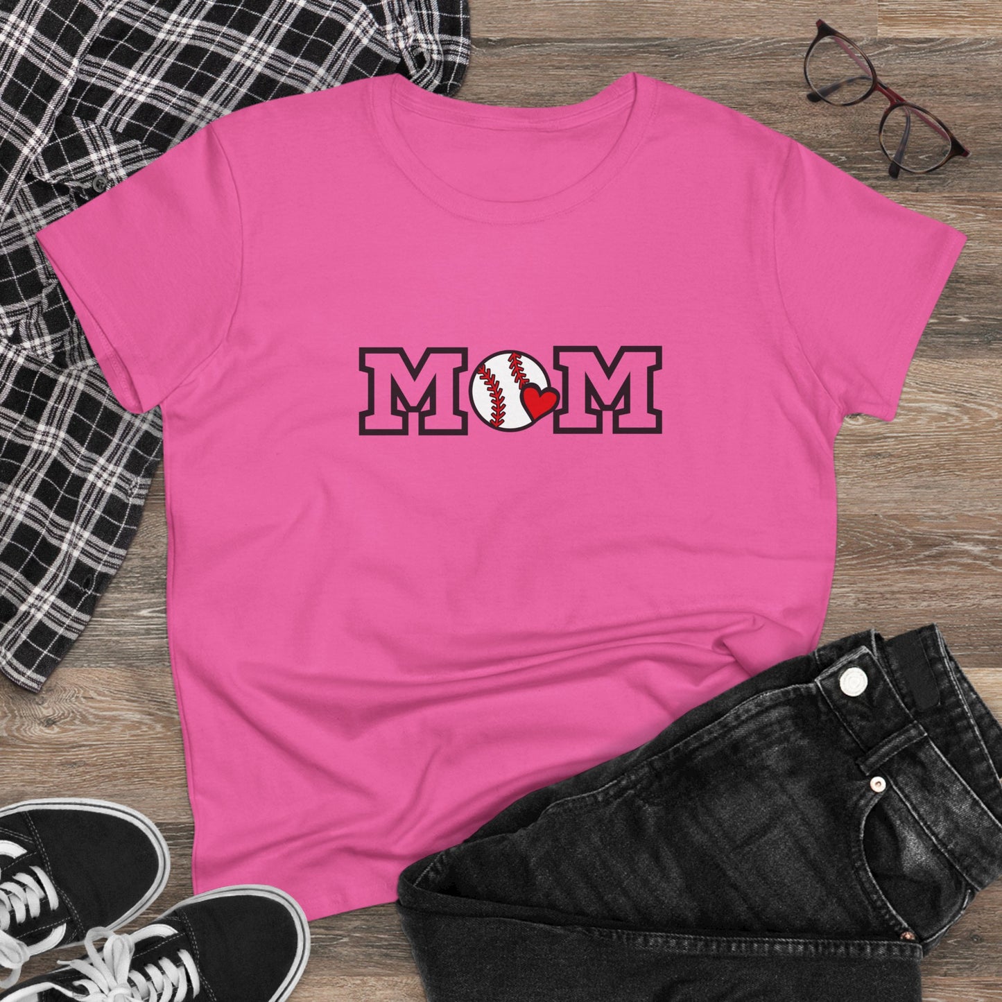 Baseball Mom Shirt, Sports Mom Gift, Cotton T-Shirt, Baseball Fan Apparel, Mother's Day Tee, Mom loves Baseball, Sports Mom