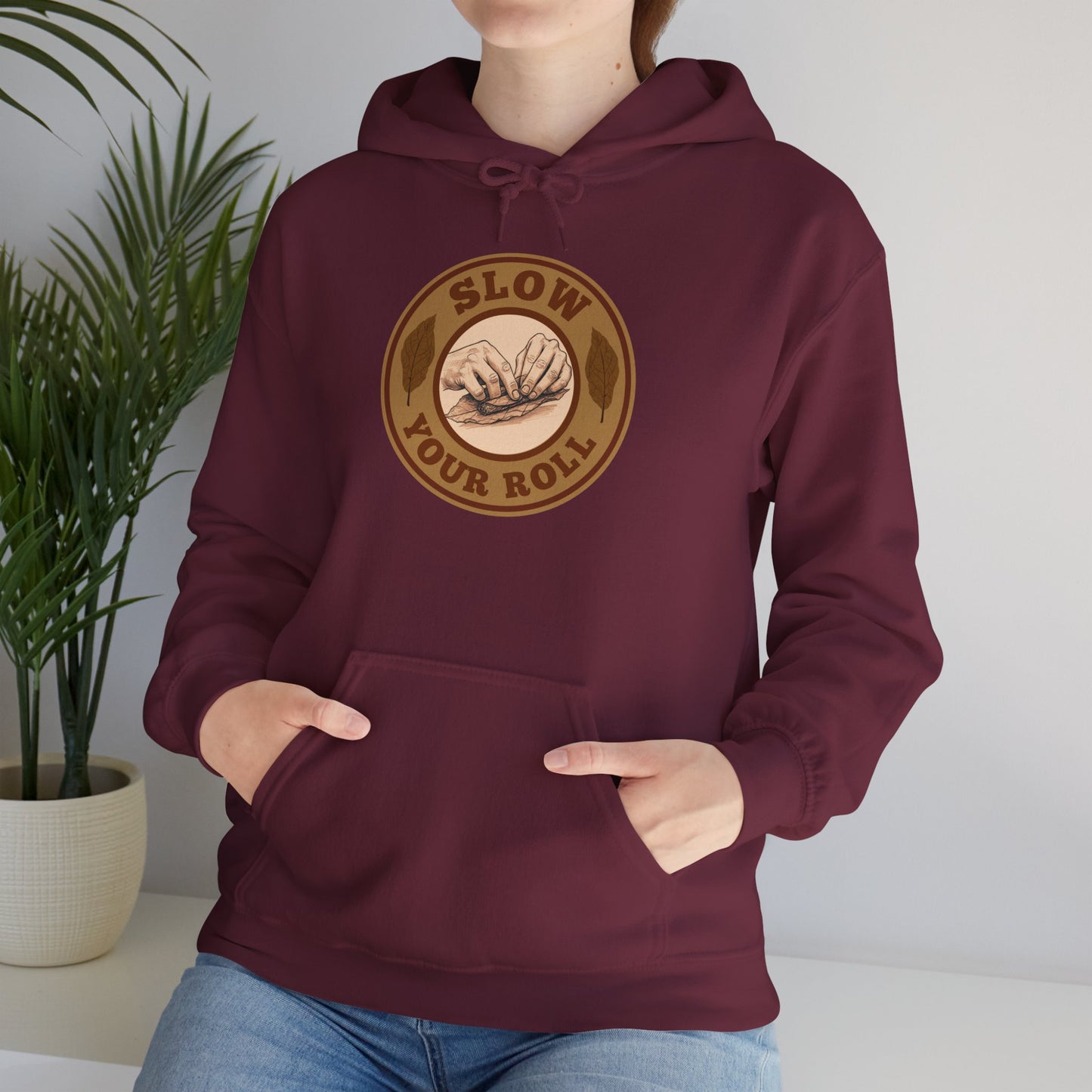 Slow Your Roll Cigar Hoodie Front Graphic, Fathers Day Gift, Relaxation Leisure, Cigar lover Gift, Cigar Aficionado, Dad Gift, Grandpa Gift