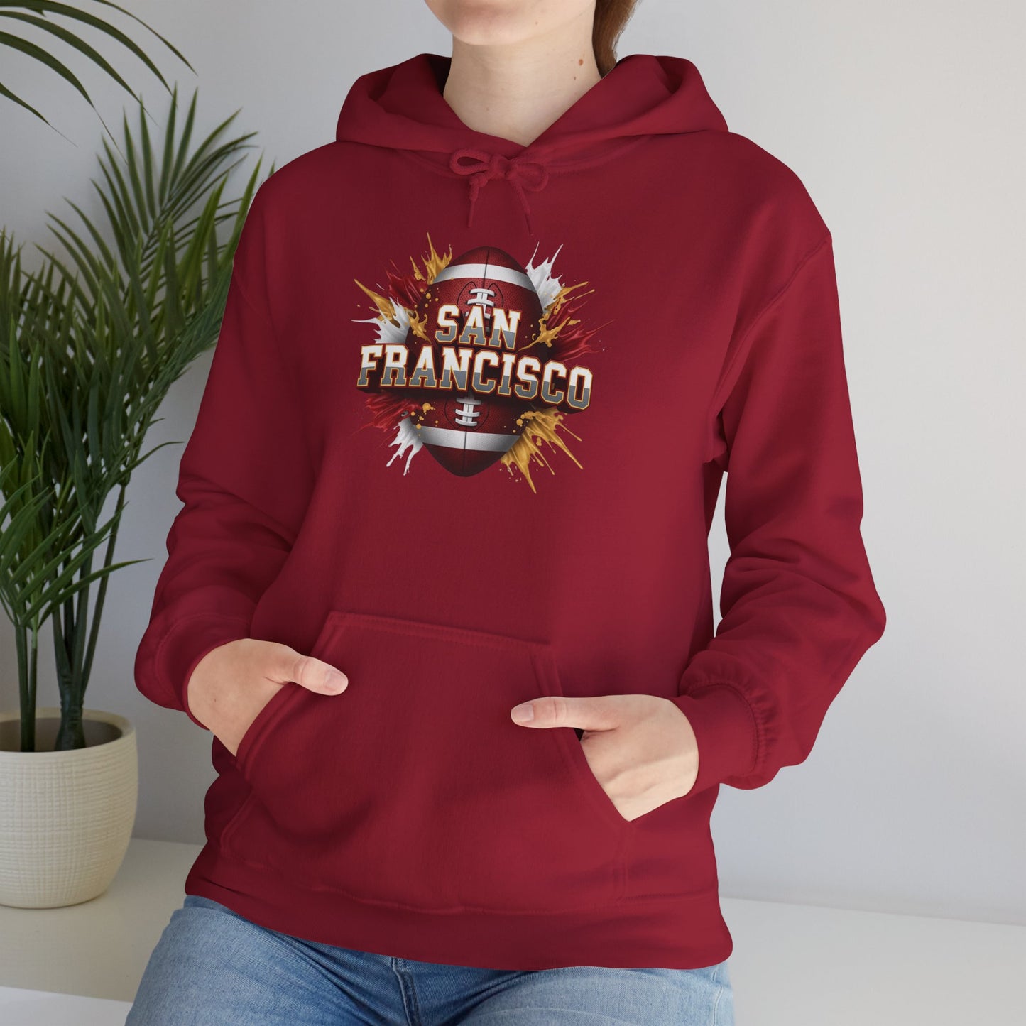 San Francisco Football Hoodie, San Francisco Team Hoodie, Football Gift for San Francisco Fans, Game Day Sports Fan Apparel, Football Fan