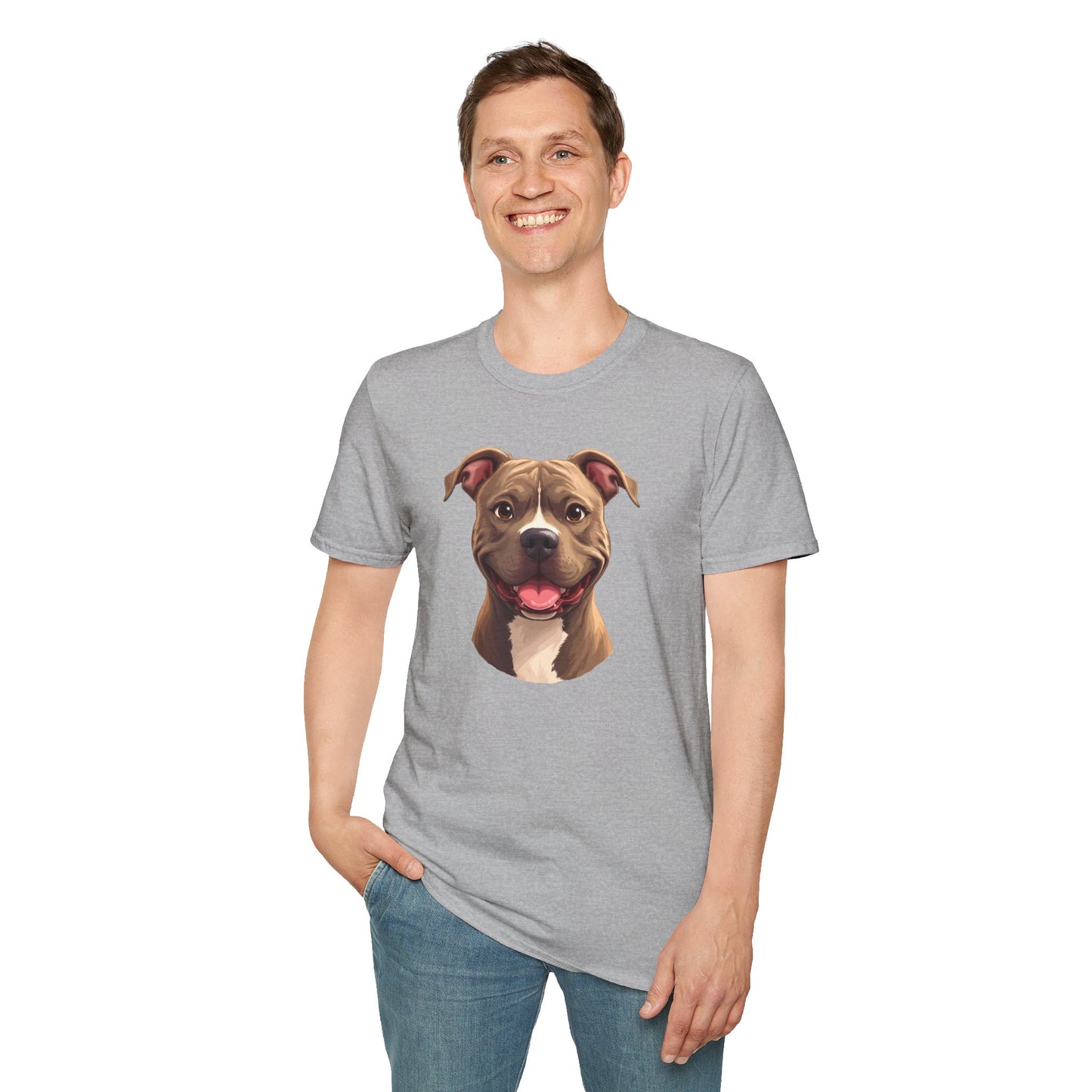 Pit Bull Terrier Dog Portrait Shirt – Pitbull Dog Lover Gift, Cute Dog Mom Tee, Dog Dad Shirt, Pet Breed Apparel