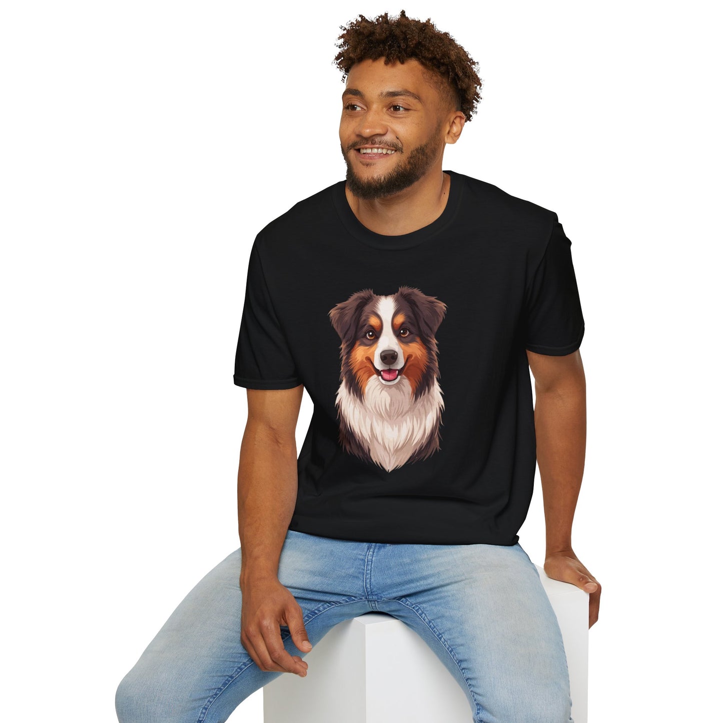Australian Shepherd Dog Portrait Shirt – Aussie Dog Lover Gift, Cute Dog Mom Tee, Dog Dad Shirt, Pet Breed Apparel