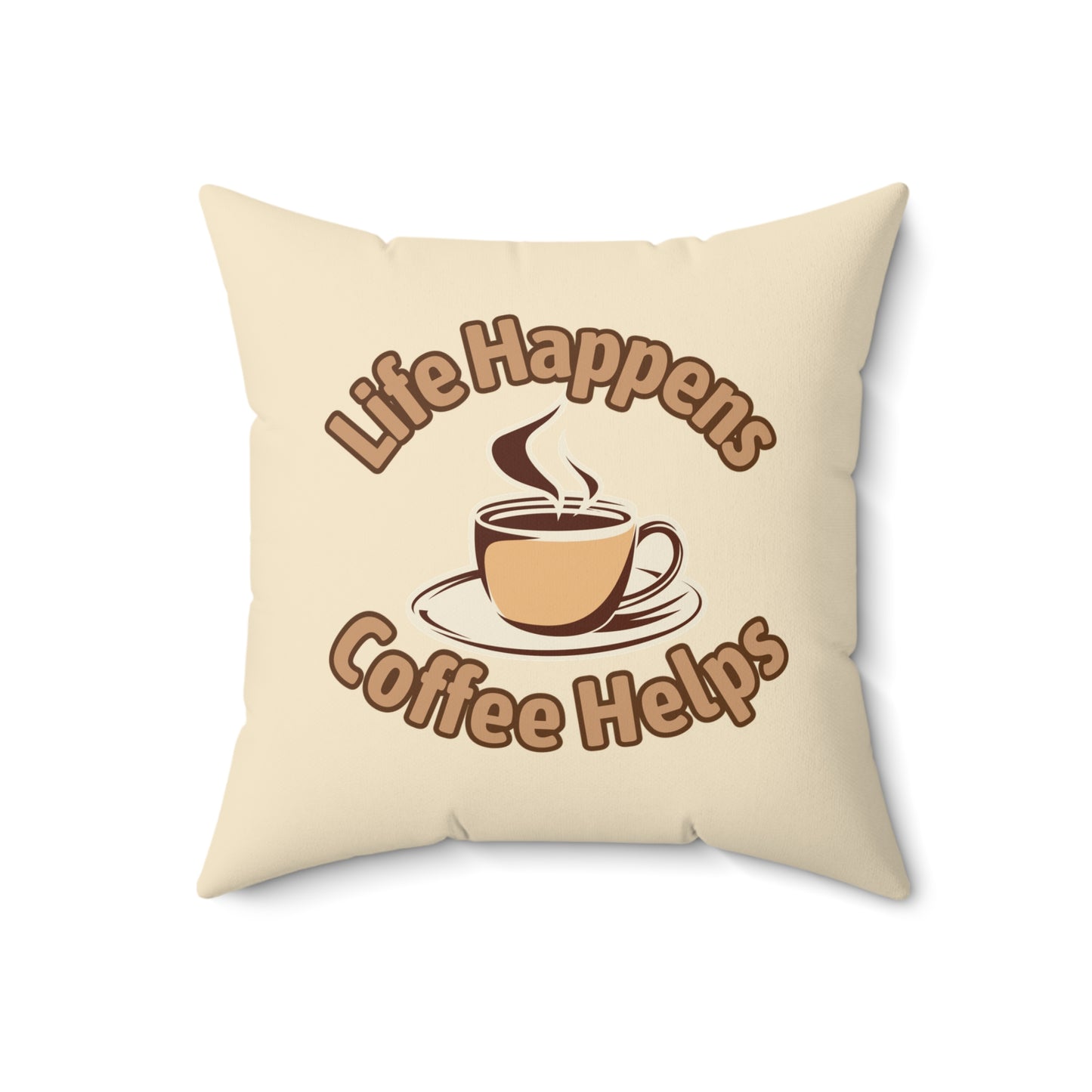 Coffee Quote Pillow, Faux Suede Throw Cushion for Home Decor, Funny Gift for Coffee Lovers, Living Room Accent, Couch Pillow, Gift for Her