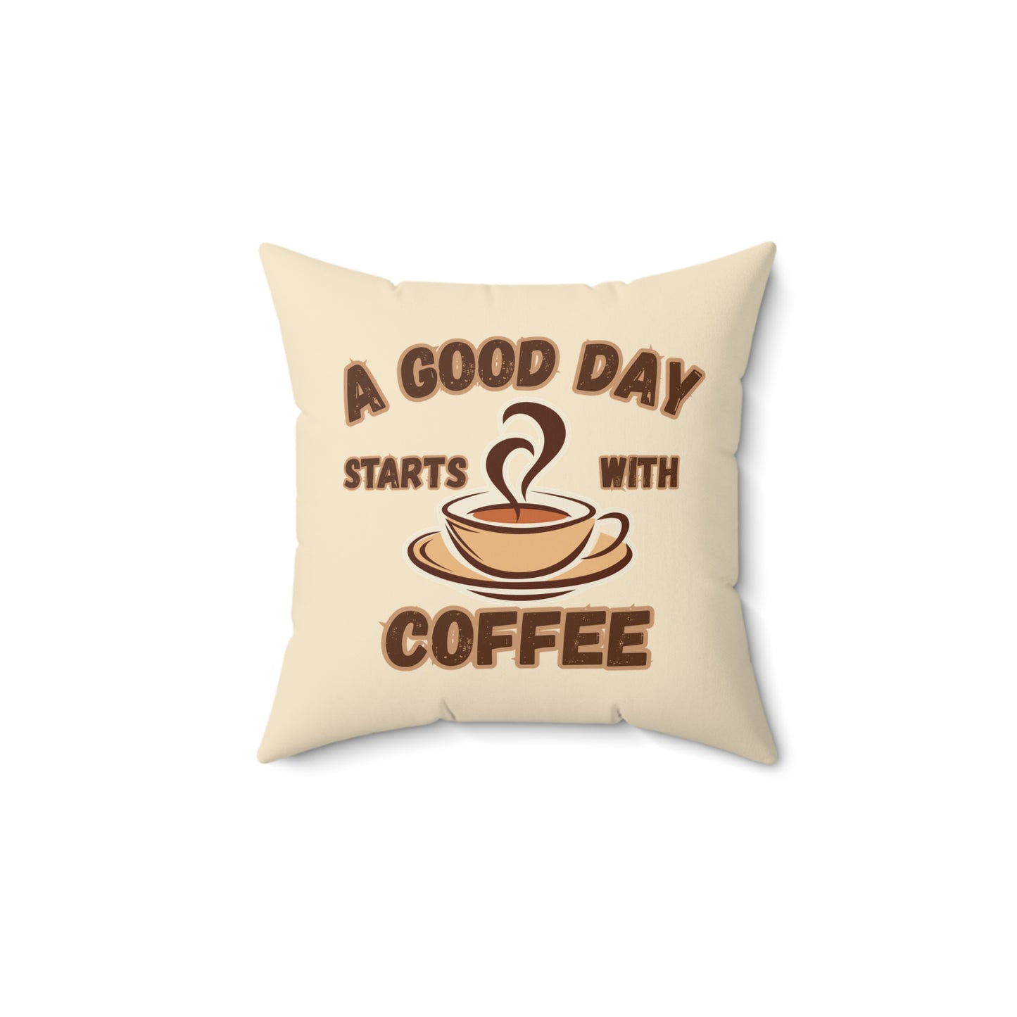 Coffee Quote Pillow, Faux Suede Throw Cushion for Home Decor, Funny Gift for Coffee Lovers, Living Room Accent, Couch Pillow, Gift for Her