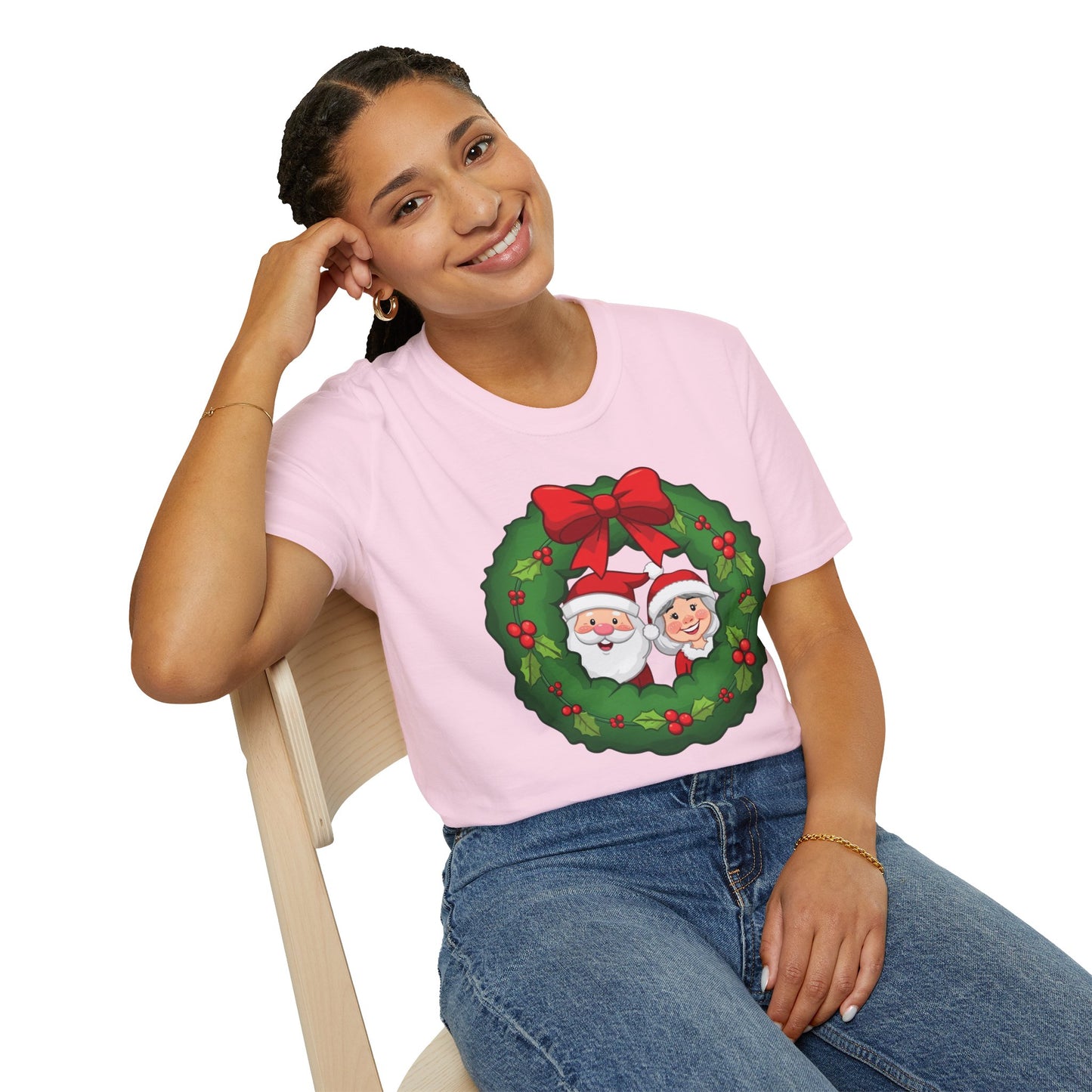 Santa and Mrs. Claus in a Wreath Shirt, Family Christmas Shirts, Christmas T Shirt, Holiday Shirt, Cute Xmas Shirt for the family, Holiday Gift