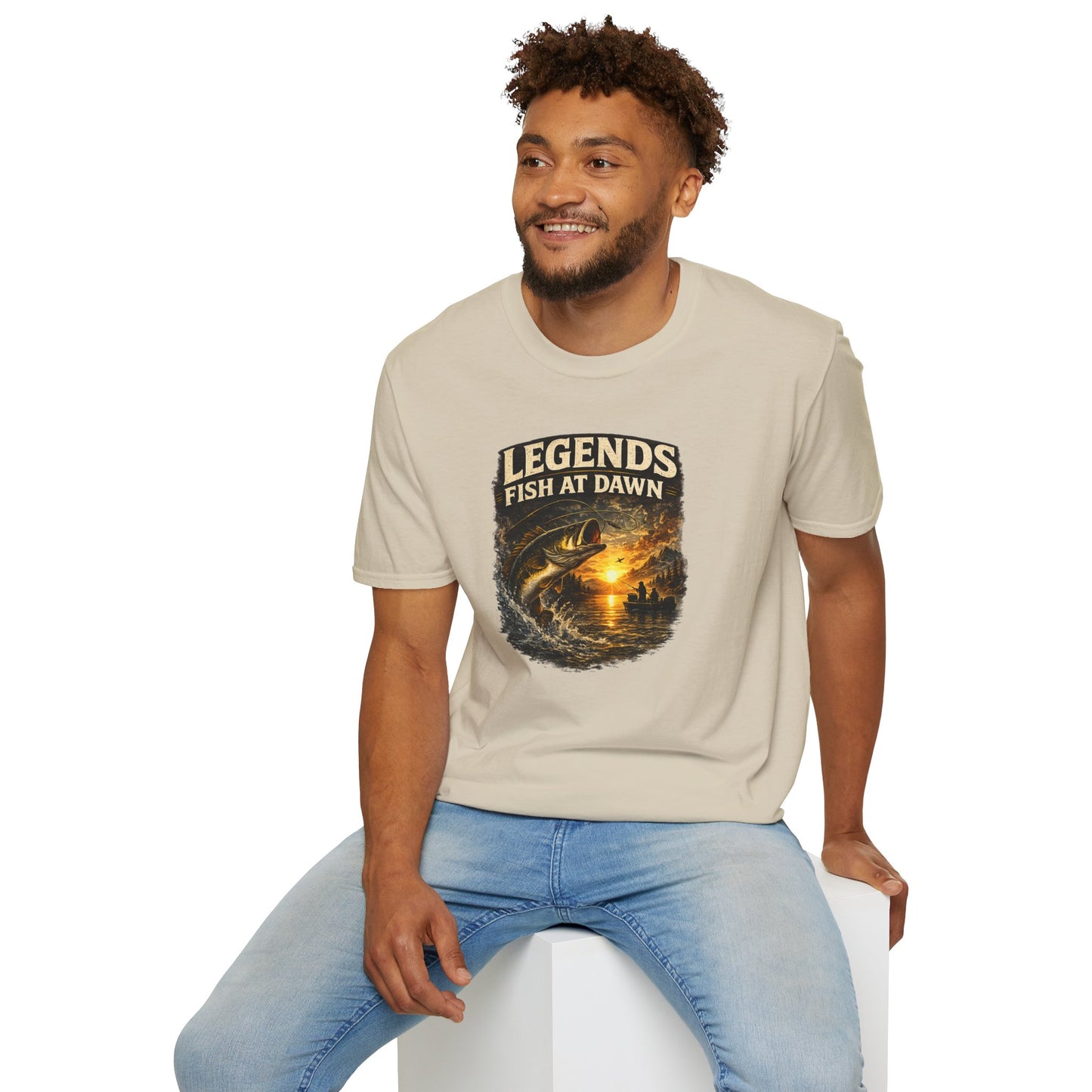 Fishing Shirt for Men, Legends Fish at Dawn Tee, Bass Fishing T-Shirt, Fisherman Gift, Fathers Day Shirt for Dad