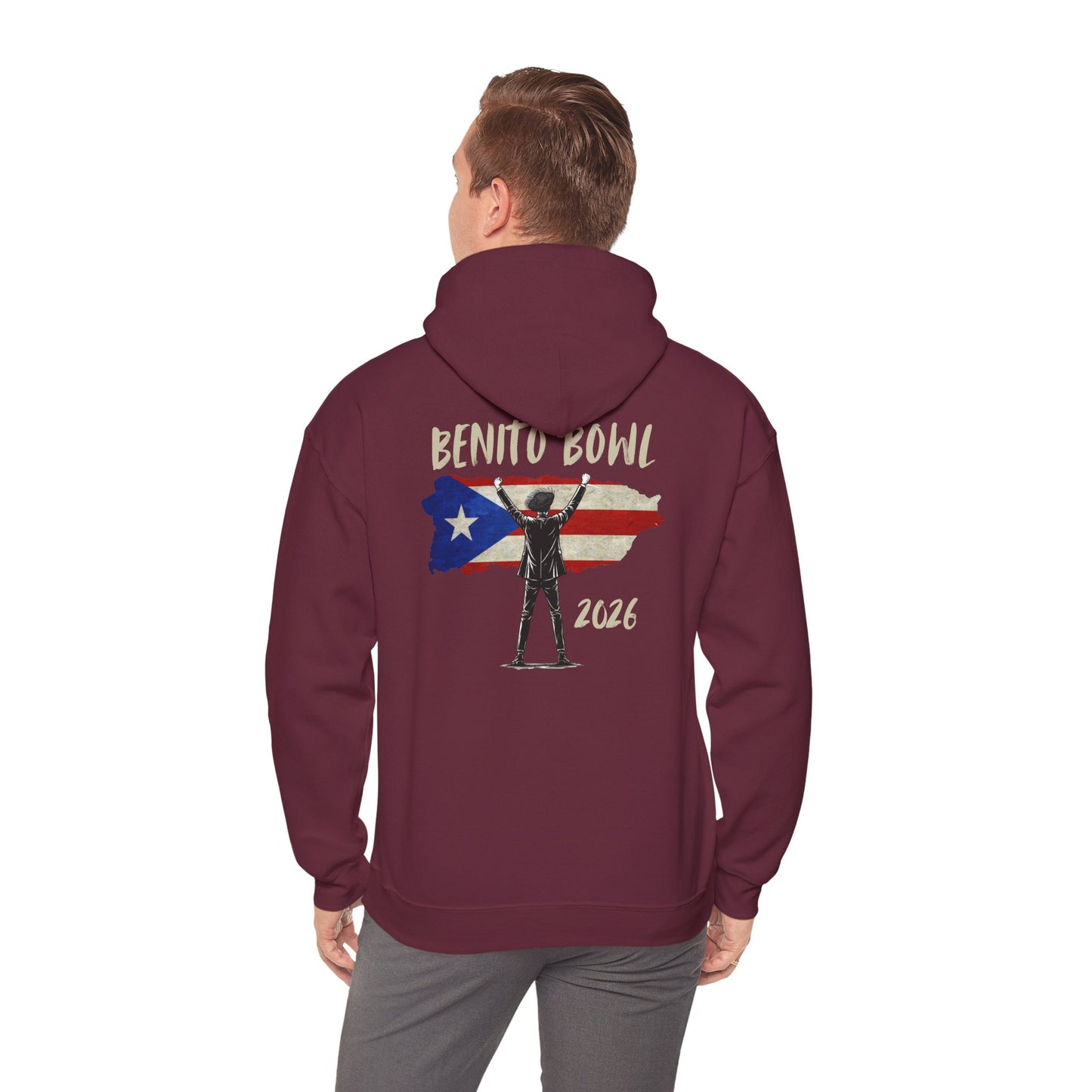 Benito Bowl PR Flag 2026 Hoodie, Benito Bowl XL, Football Fan Gift, Puerto Rico Boricua Heritage Culture Pride Hoodie