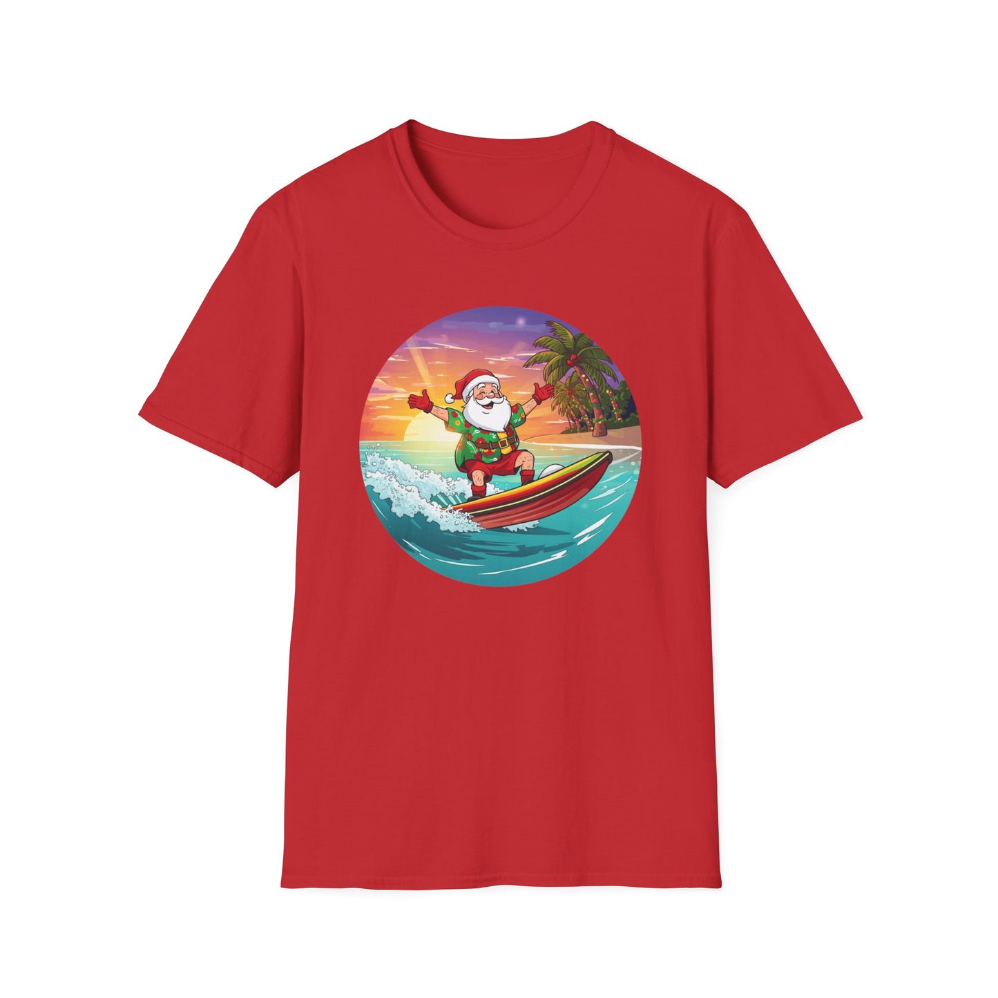 Tropical Surfing Santa Shirt, Family Christmas Shirts, Christmas T Shirt, Holiday Shirt, Cute Xmas Shirt for the family, Holiday Gift