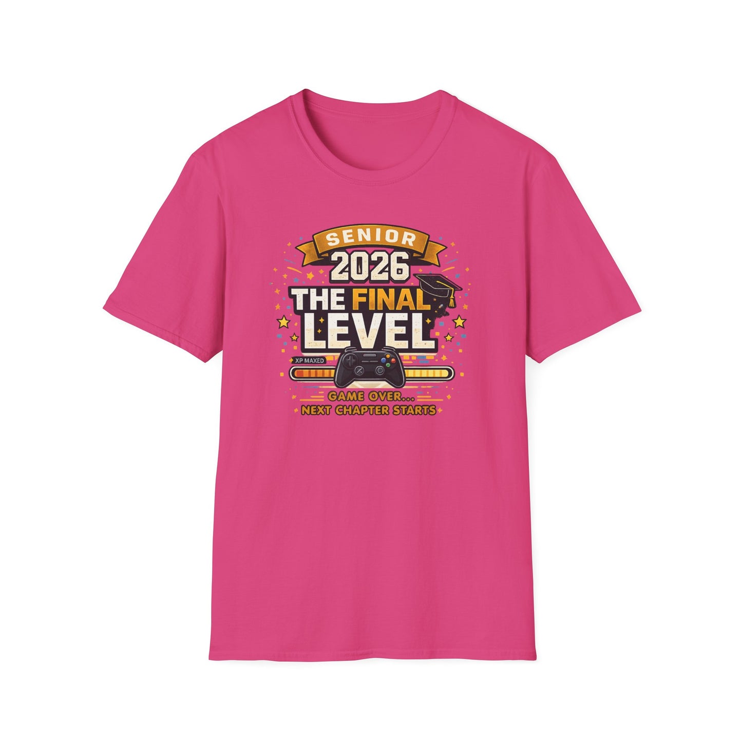 Senior 2026 The Final Level Gamer Graduation T-Shirt, Class of 2026 Game Over Next Chapter Starts Tee for Boys Girls Grad
