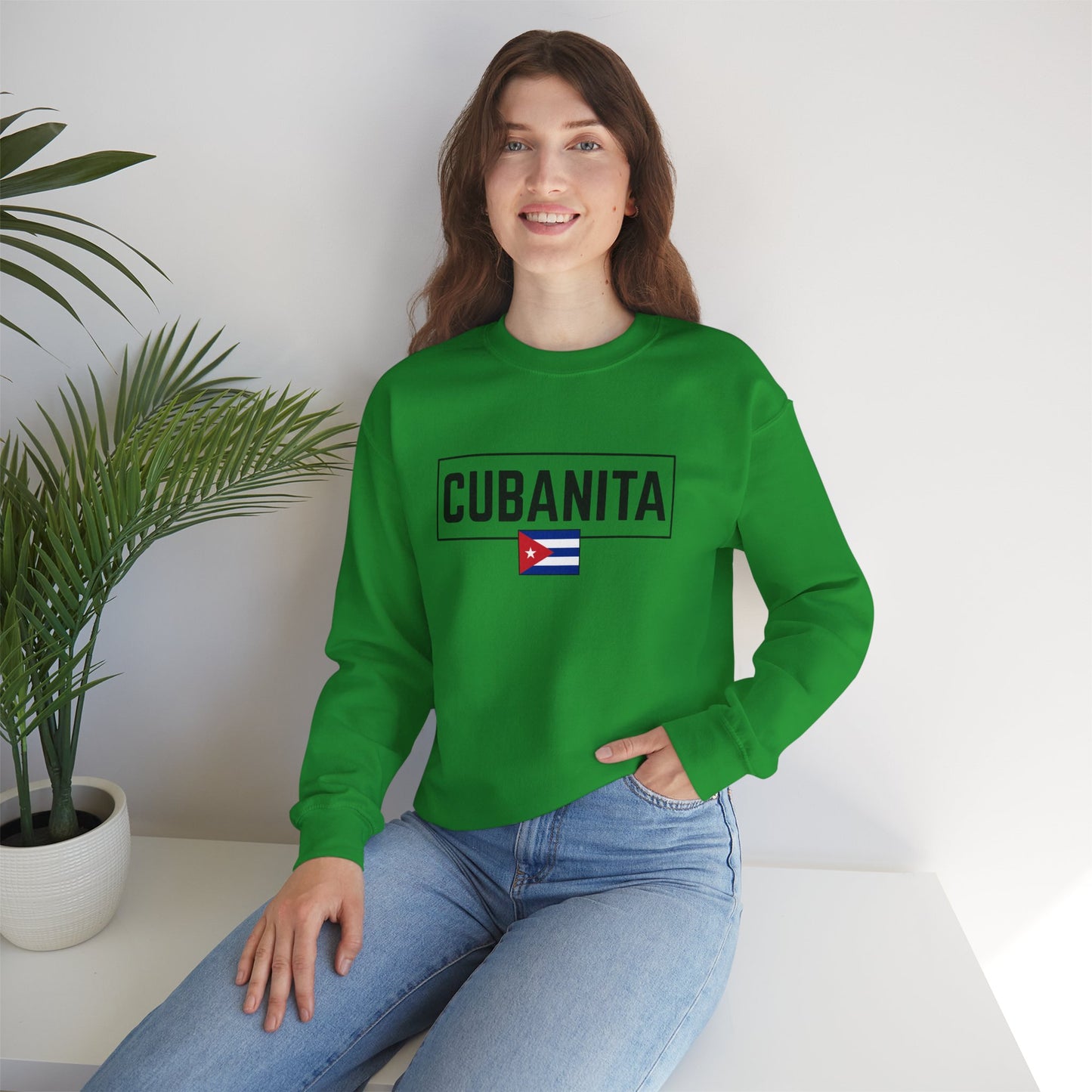 CUBANITA Sweatshirt – Cuban Flag Sweatshirt for Women, Latino Pride Sweatshirt, Cuba Heritage Top, Cuban Culture Graphic Sweatshirt