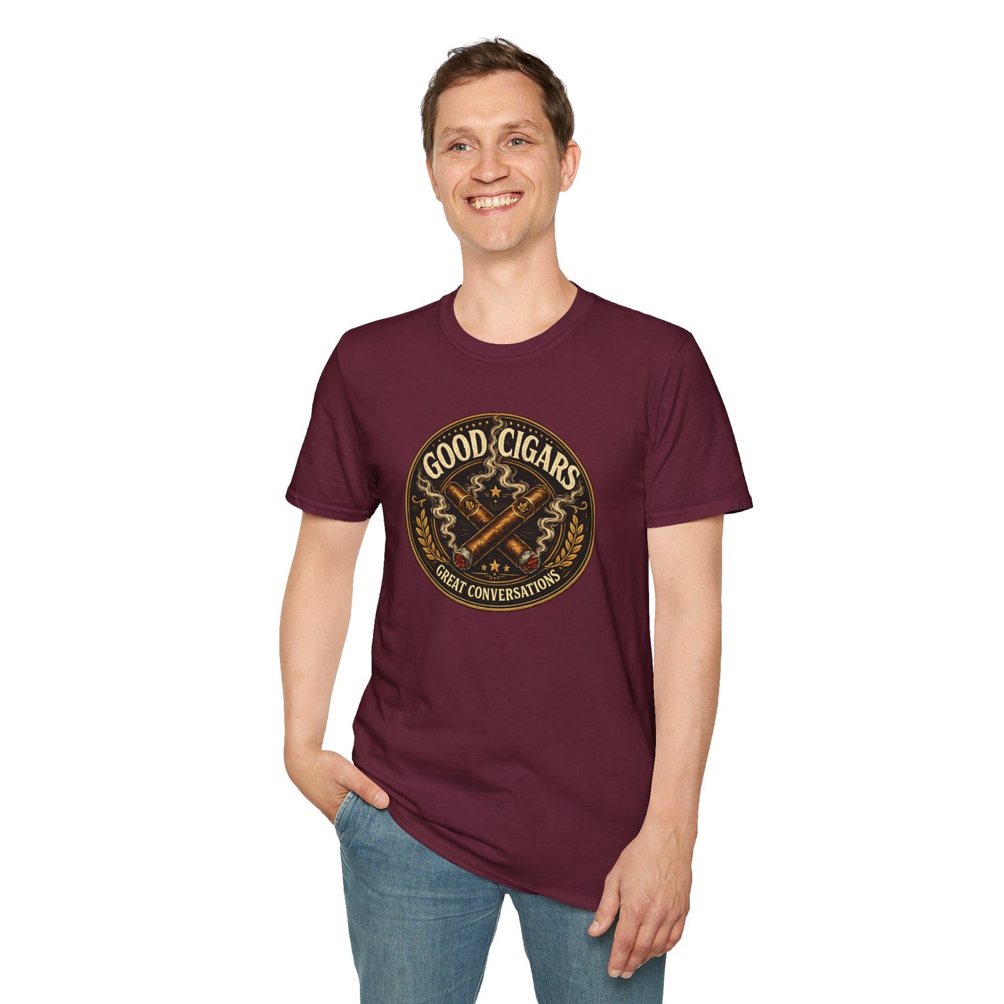 Good Cigars Great Conversations T-Shirt – Cigar Aficionado Graphic Tee