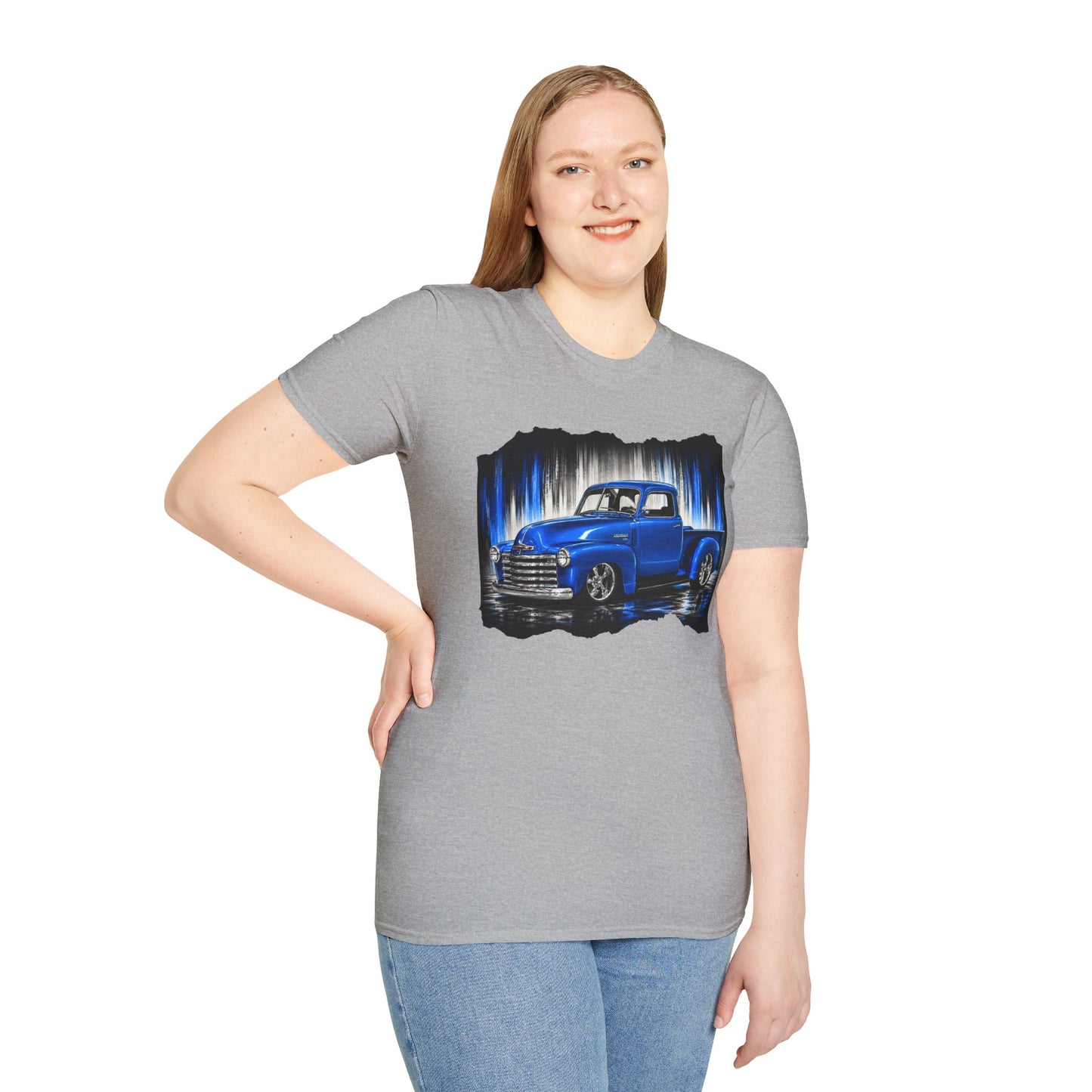 Vintage Truck Shirt, Blue Pickup Truck Tee, Classic Truck Graphic Shirt, Truck Enthusiast Gift, Retro Auto Unisex Tee