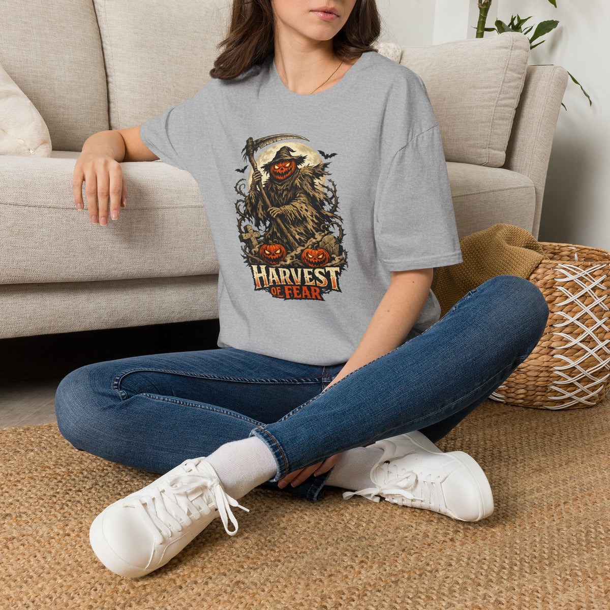 Halloween Horror Shirt, Harvest of Fear T-Shirt, Pumpkin Reaper Tee, Scary Scarecrow Shirt, Spooky Season Gift