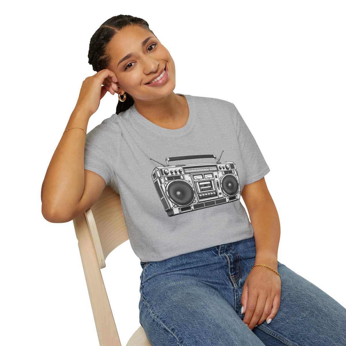 Boombox T-Shirt, Retro Music Shirt, Vintage Cassette Radio Tee, 80s 90s Nostalgia, Music Lover Gift
