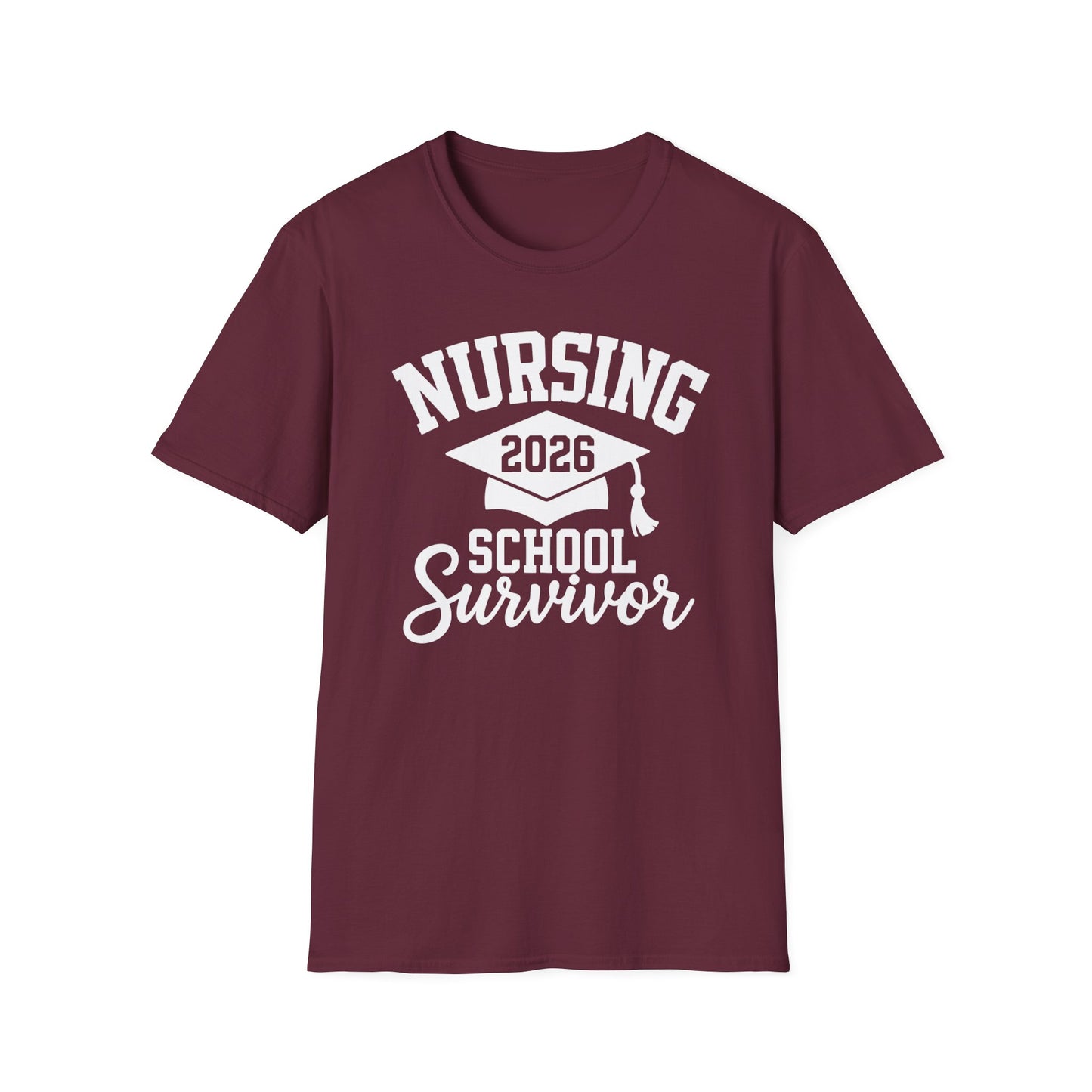 Nursing 2026 School Survivor T-Shirt, Nurse Graduation Shirt, RN Student Gift, Nursing School Grad Tee