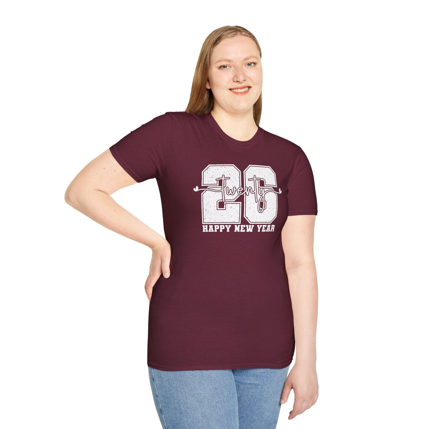 Happy New Year 2026 T-Shirt – Distressed Varsity 26 Twenty New Year Shirt, Retro College Style NYE Tee, New Year’s Eve Party Graphic Top