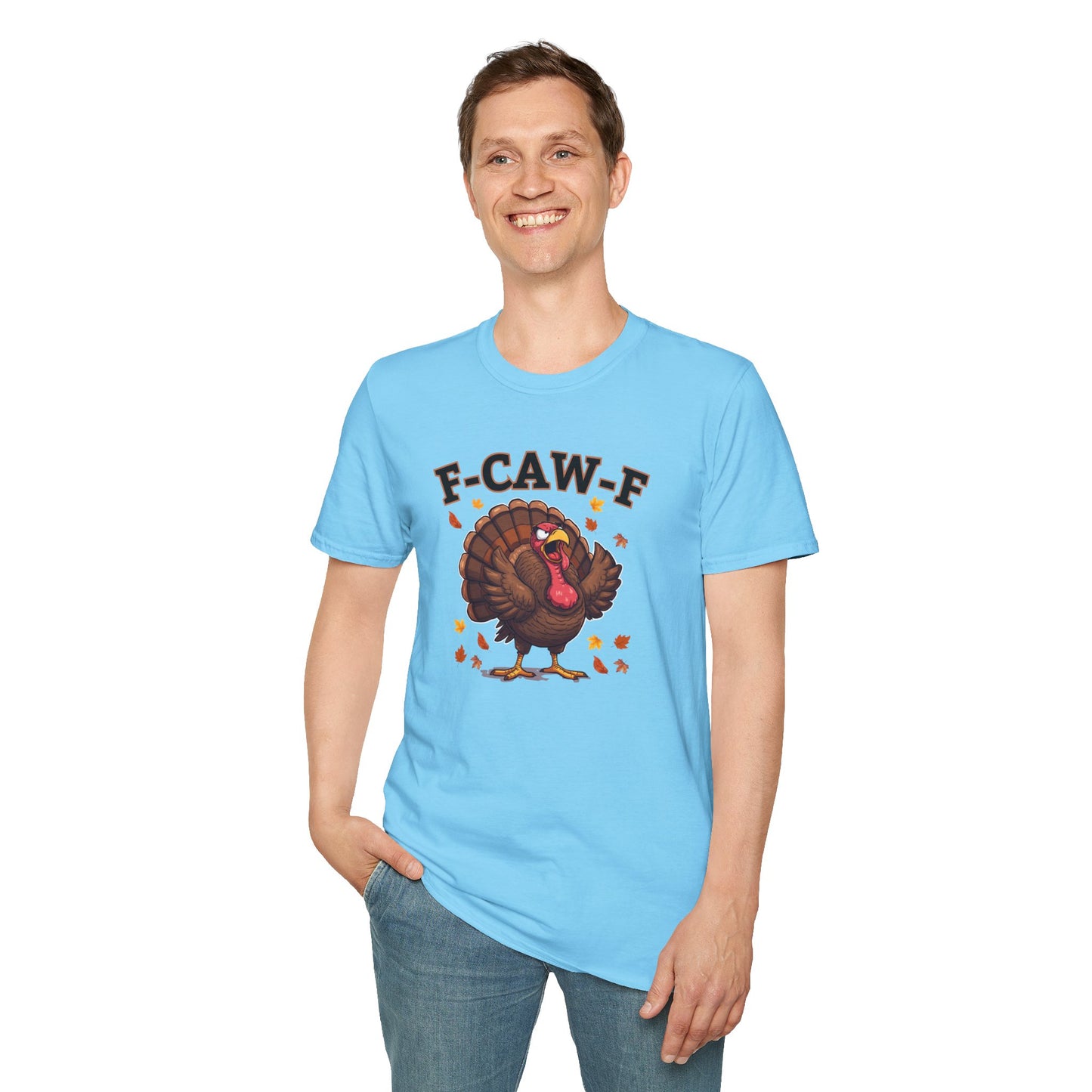 Funny Turkey F-CAW-F T-Shirt, Thanksgiving Shirt, Turkey Day Tee, Humorous Fall Top, Thanksgiving Apparel, Gift for him, Gift for her