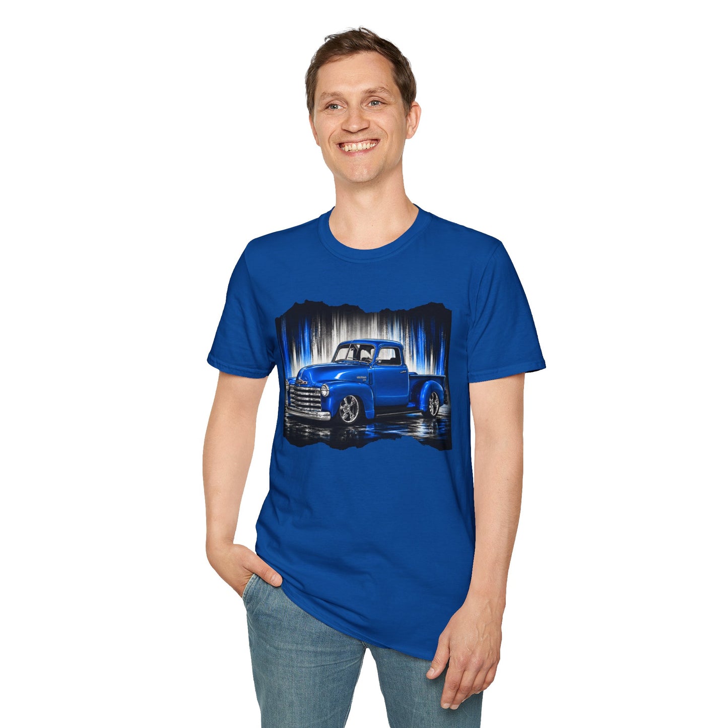 Vintage Truck Shirt, Blue Pickup Truck Tee, Classic Truck Graphic Shirt, Truck Enthusiast Gift, Retro Auto Unisex Tee