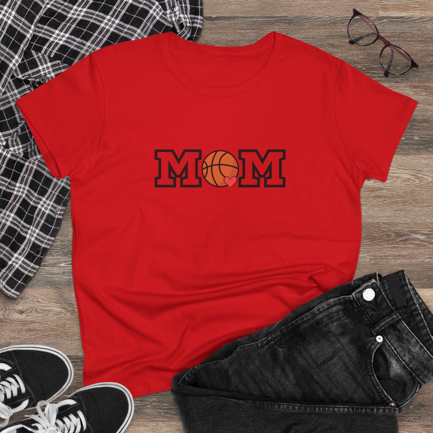 Basketball Mom Shirt, Sports Mom Gift, Cotton T-Shirt, Basketball Fan Apparel, Mother's Day Tee, Mom loves Basketball, Sports Mom