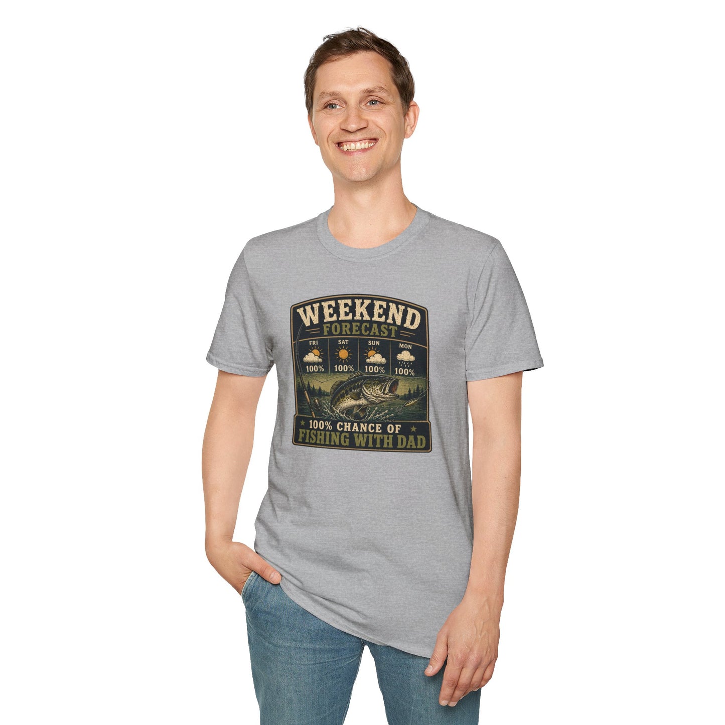 Fishing Dad Shirt, Weekend Forecast Fishing with Dad Tee, Bass Fishing T-Shirt, Fathers Day Gift for Dad, Fisherman Shirt
