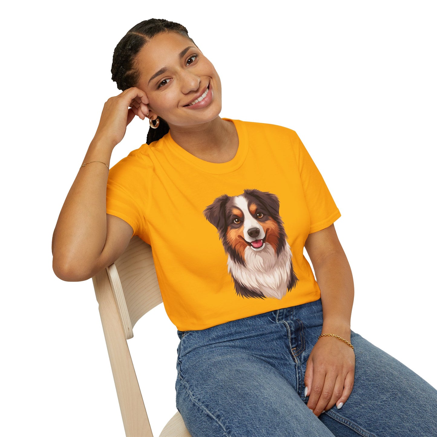 Australian Shepherd Dog Portrait Shirt – Aussie Dog Lover Gift, Cute Dog Mom Tee, Dog Dad Shirt, Pet Breed Apparel
