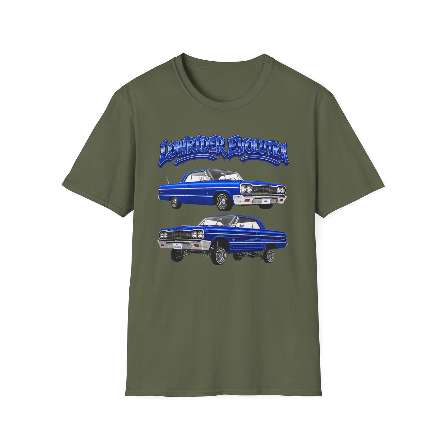 Classic Lowrider Shirt, Lowrider Evolution Tee, Blue Vintage Car Shirt, Car Enthusiast Gift, Retro Auto Graphic Tee