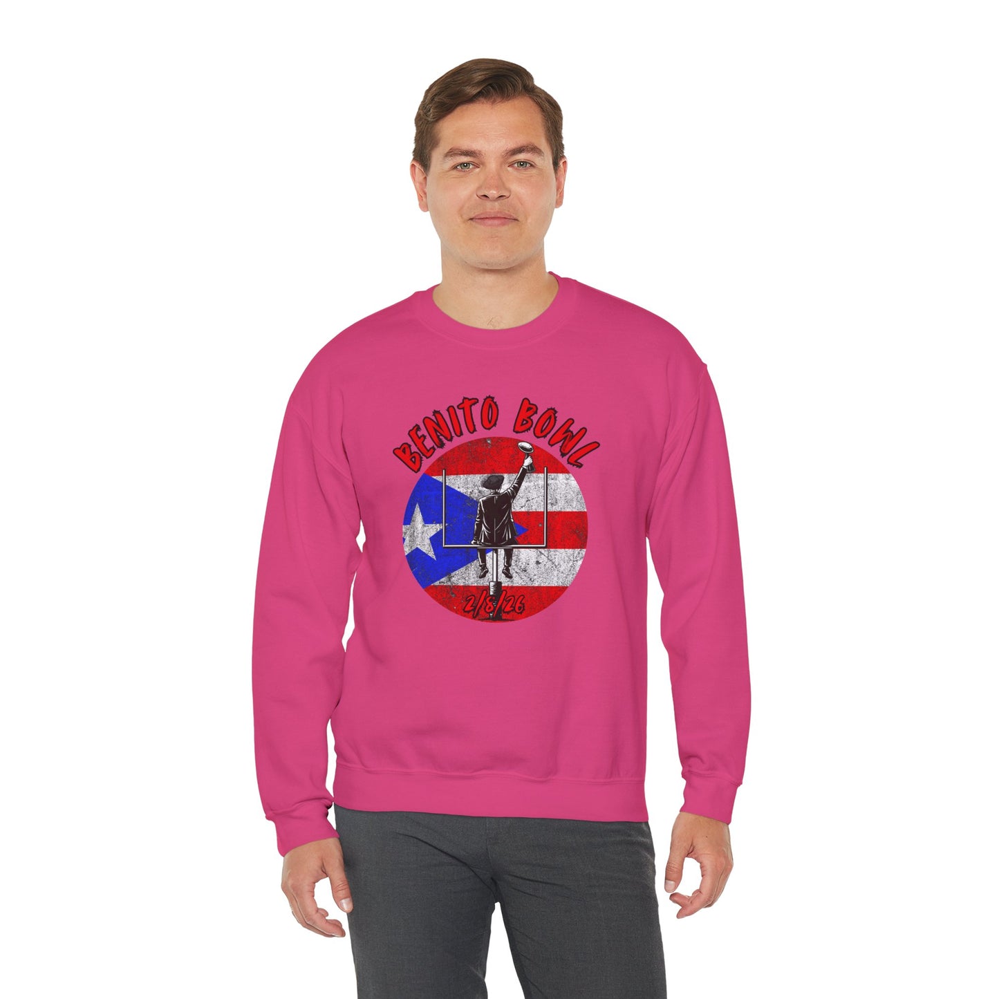 Benito Bowl 2/8/26 Sweatshirt – Puerto Rico Heritage, Boricua Pride Football Fan Sweatshirt