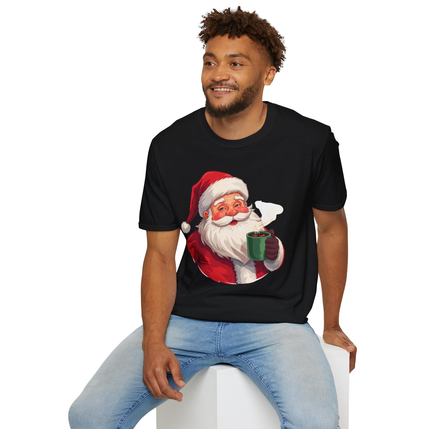 Santa enjoying Hot Chocolate Shirt, Family Christmas Shirts, Christmas T Shirt, Holiday Shirt, Cute Xmas Shirt for the family, Holiday Gift