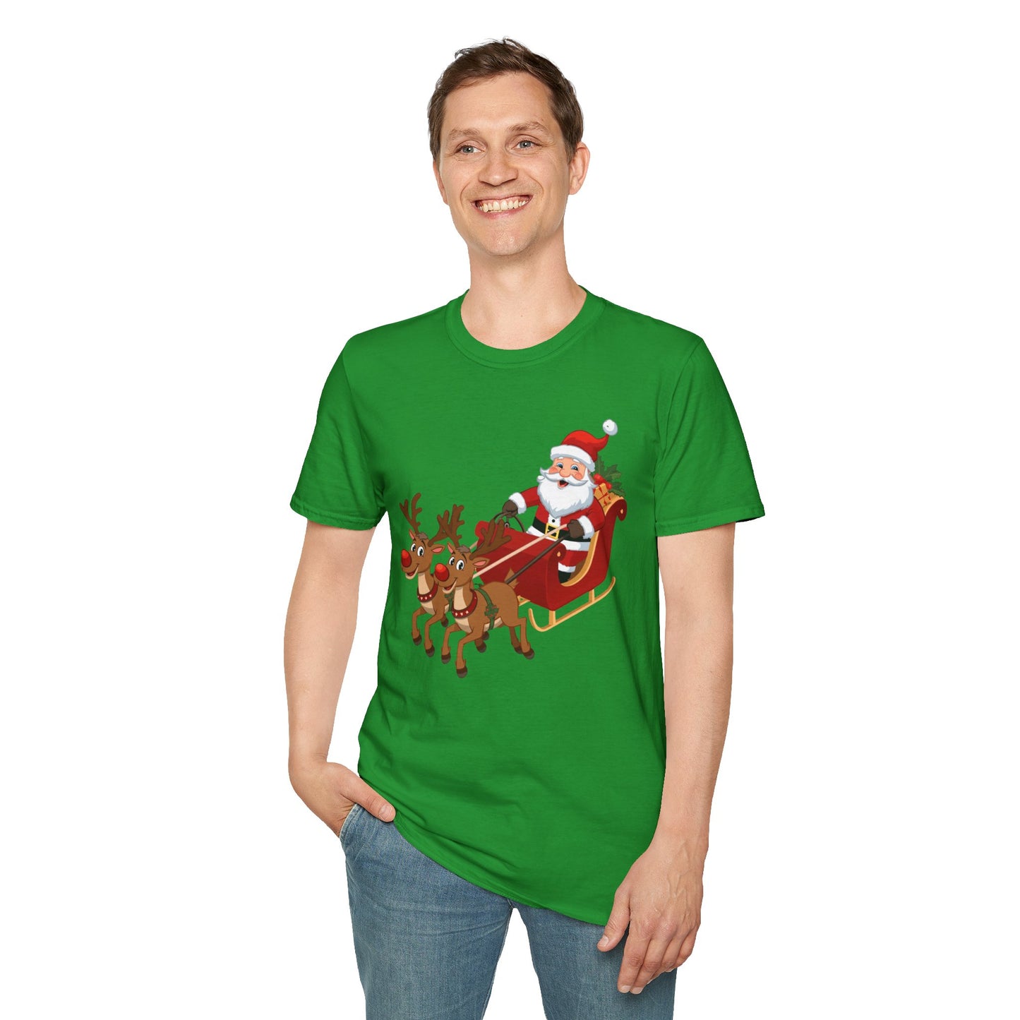 Santa flying Sleigh Shirt, Family Christmas Shirts, Christmas T Shirt, Holiday Shirt, Cute Xmas Shirt for the family, Holiday Gift