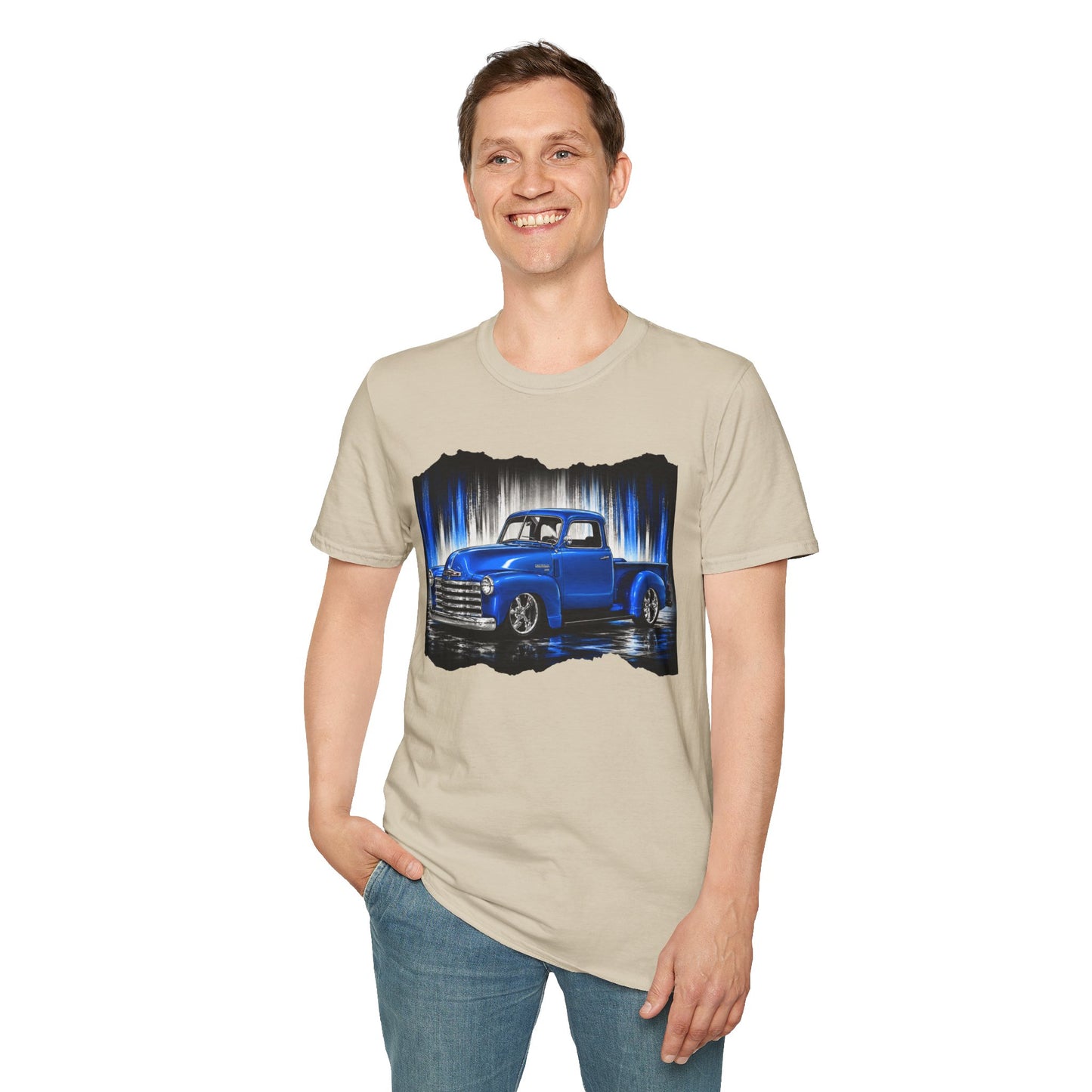 Vintage Truck Shirt, Blue Pickup Truck Tee, Classic Truck Graphic Shirt, Truck Enthusiast Gift, Retro Auto Unisex Tee