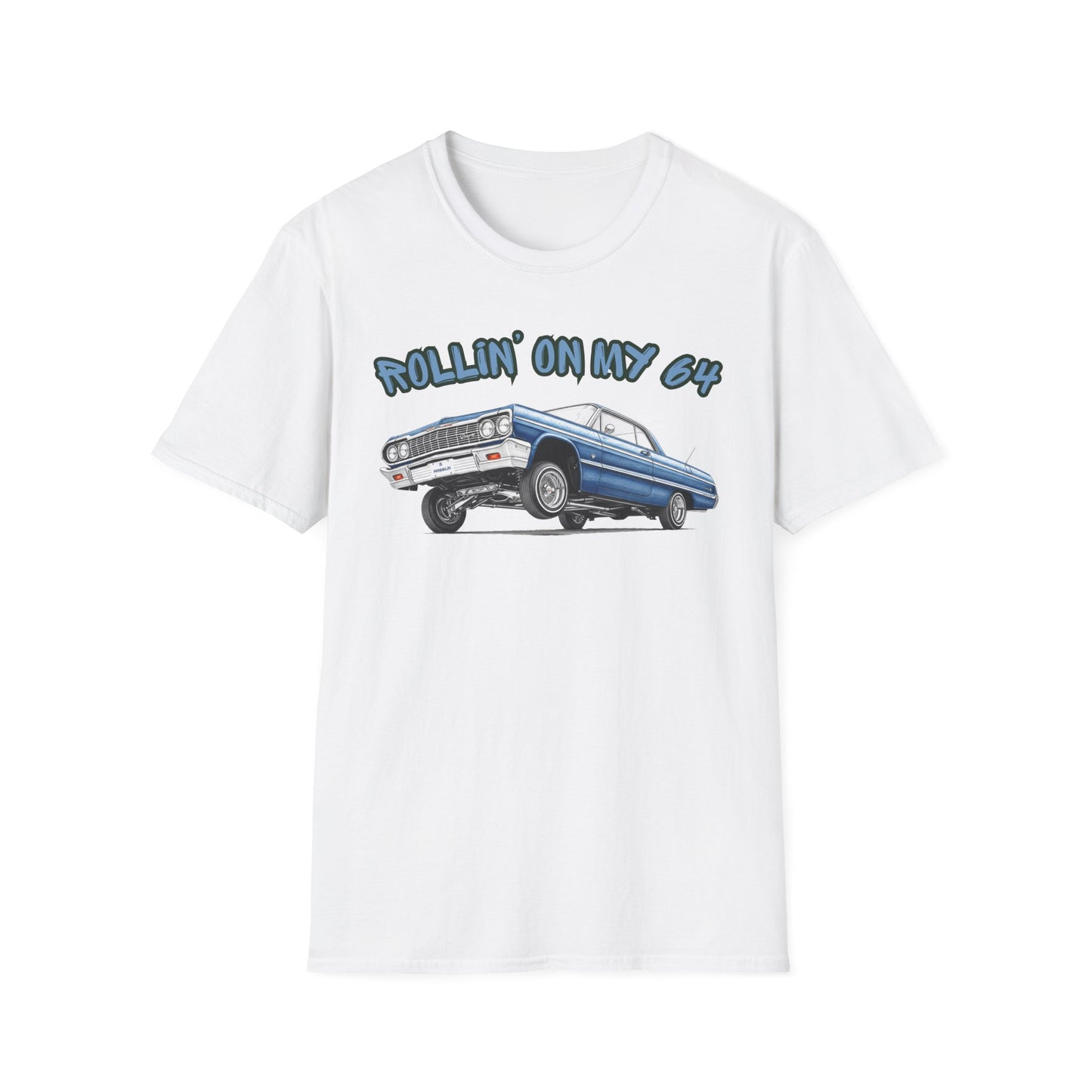 Lowrider Shirt, Rollin On My 64 Tee, Classic Car Graphic Shirt, Vintage Car Enthusiast Gift, Retro Auto Unisex Tee