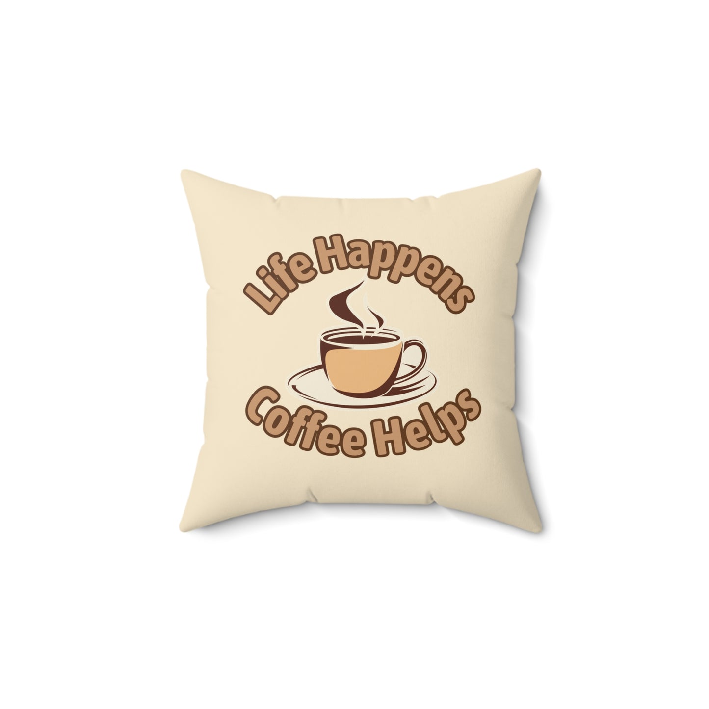 Coffee Quote Pillow, Faux Suede Throw Cushion for Home Decor, Funny Gift for Coffee Lovers, Living Room Accent, Couch Pillow, Gift for Her