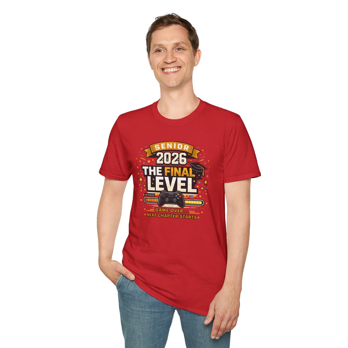 Senior 2026 The Final Level Gamer Graduation T-Shirt, Class of 2026 Game Over Next Chapter Starts Tee for Boys Girls Grad