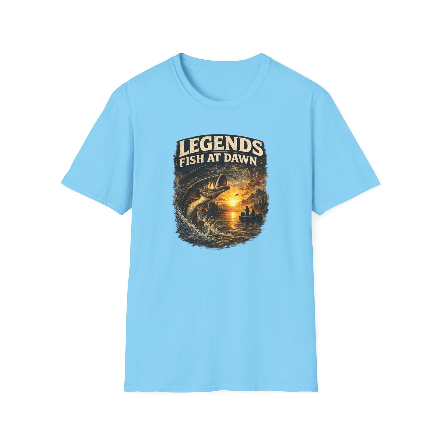 Fishing Shirt for Men, Legends Fish at Dawn Tee, Bass Fishing T-Shirt, Fisherman Gift, Fathers Day Shirt for Dad