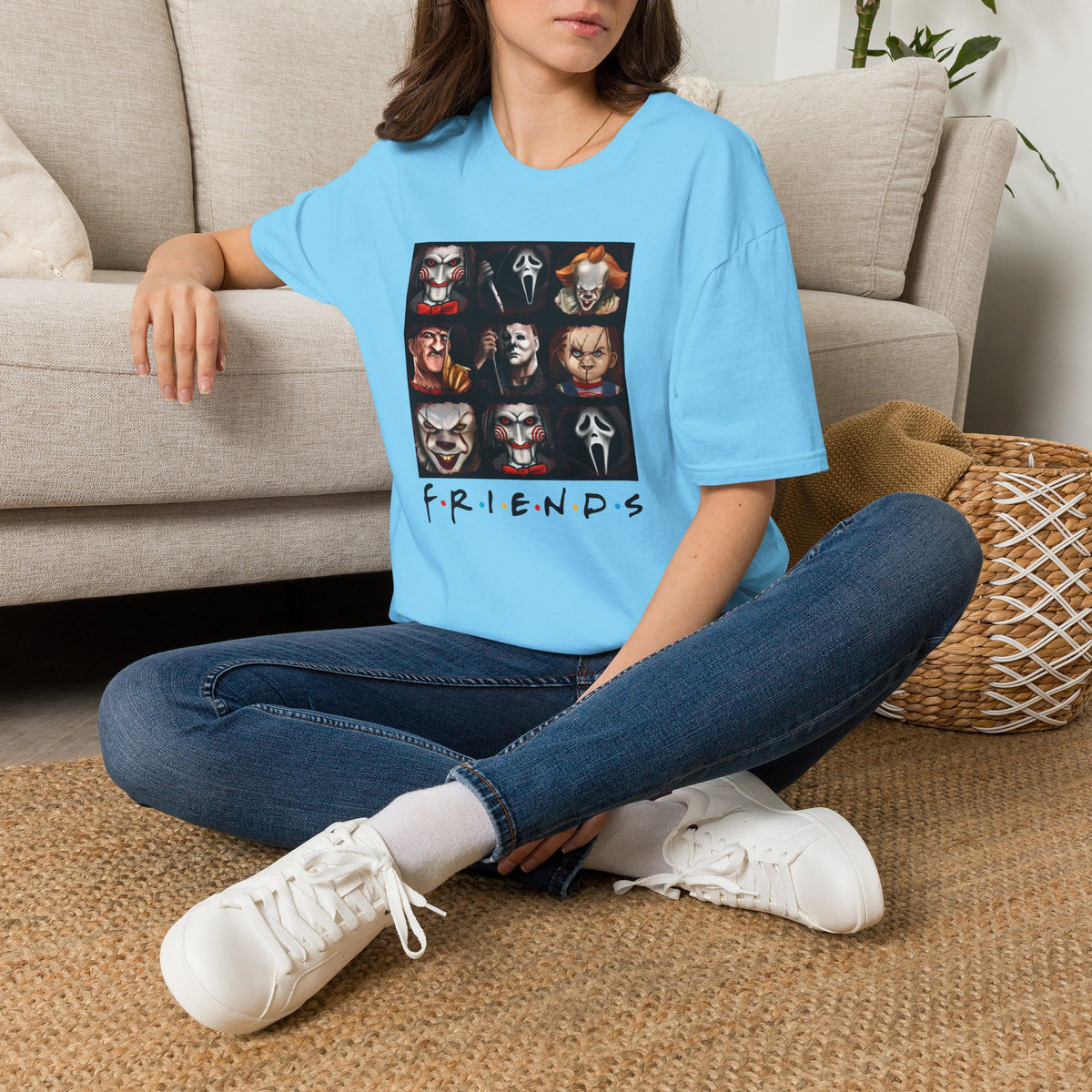 Horror Movie Villains Halloween Softstyle T-Shirt, Scary Movie Tee, Halloween Shirt, Horror Movie Fan Gift, Horror Movie Characters