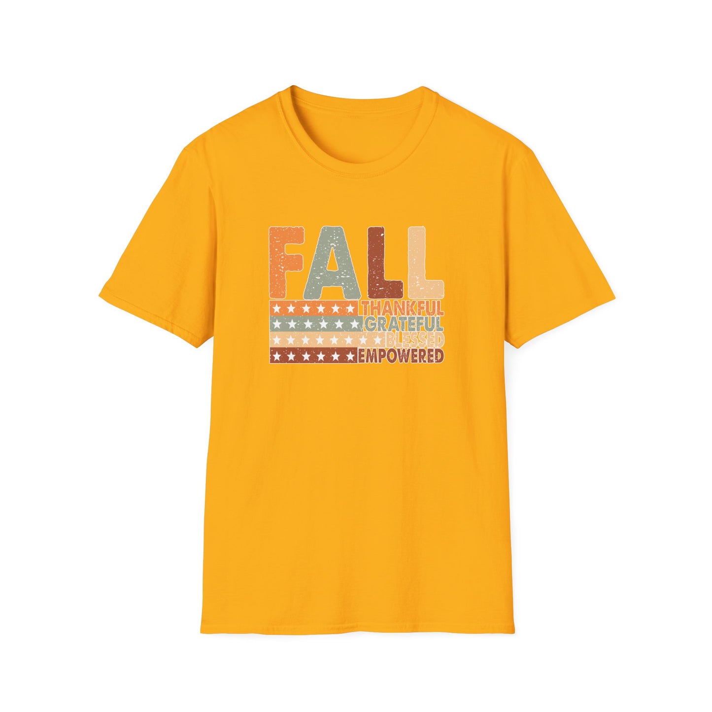 Fall Unisex Softstyle T-Shirt with Inspirational Words, Thankful, Grateful, Blessed, Empowered, Fall Tee, Hope Shirt, Thanksgiving Shirt