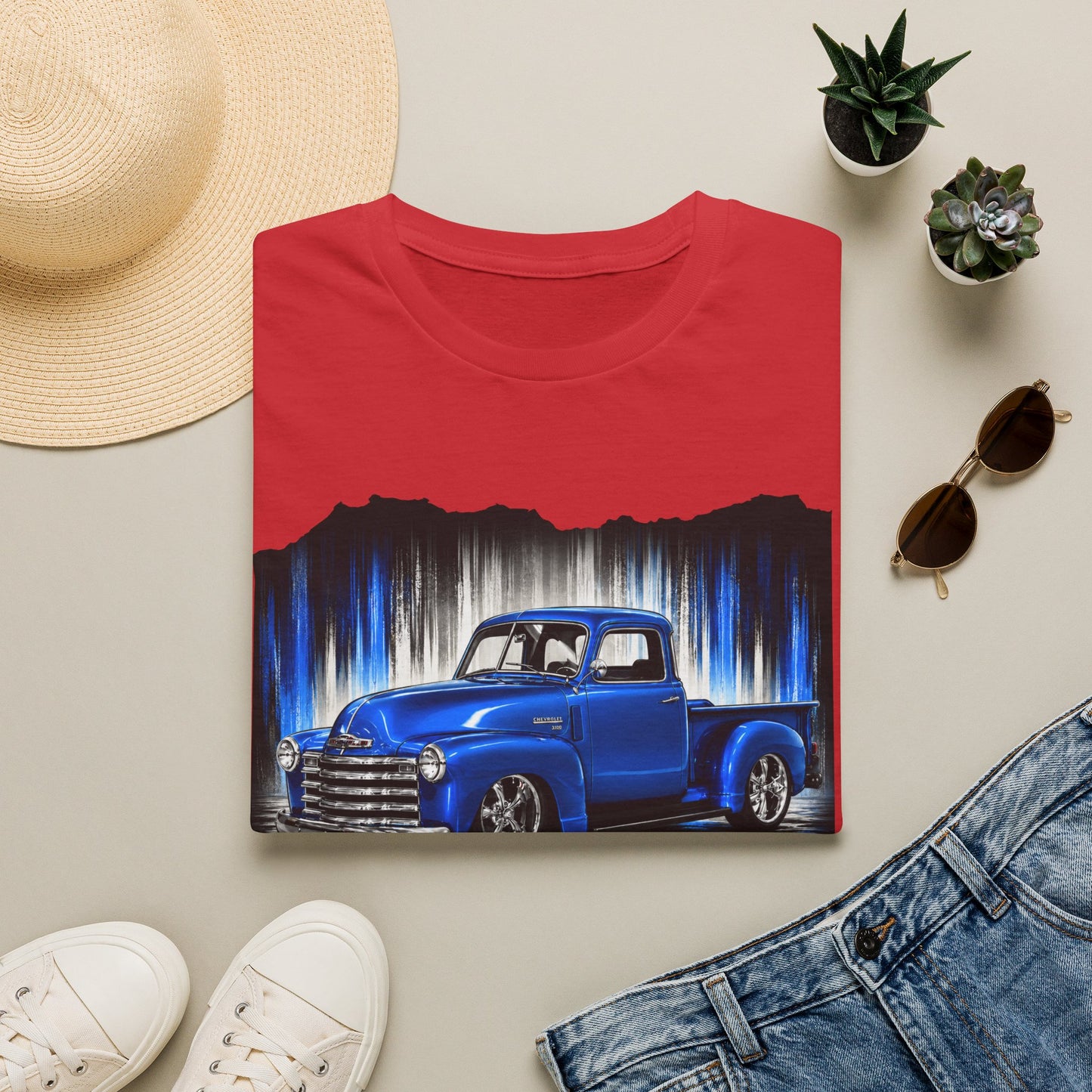 Vintage Truck Shirt, Blue Pickup Truck Tee, Classic Truck Graphic Shirt, Truck Enthusiast Gift, Retro Auto Unisex Tee