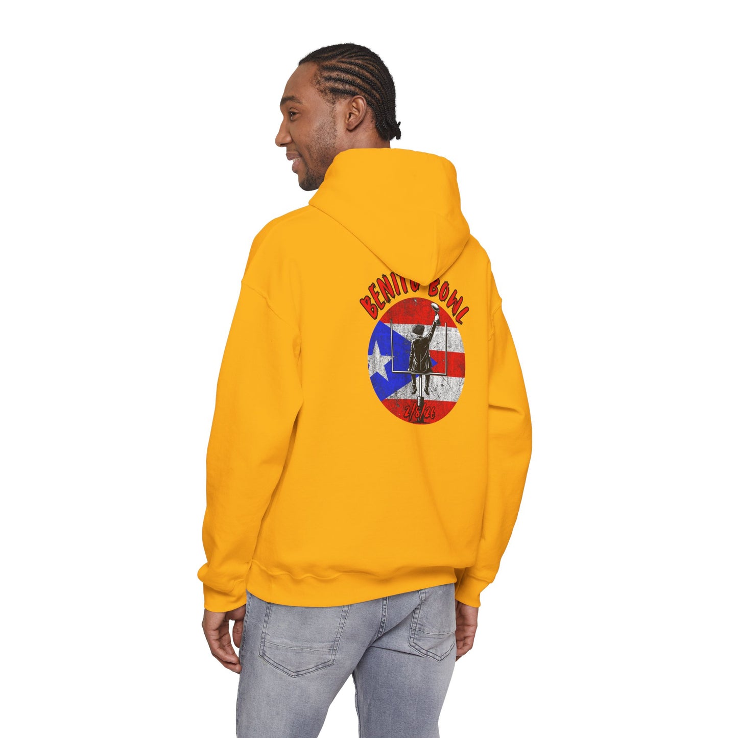 Benito Bowl 2/8/26 Hoodie – Puerto Rico Heritage, Boricua Pride Football Benito Fan Hoodie