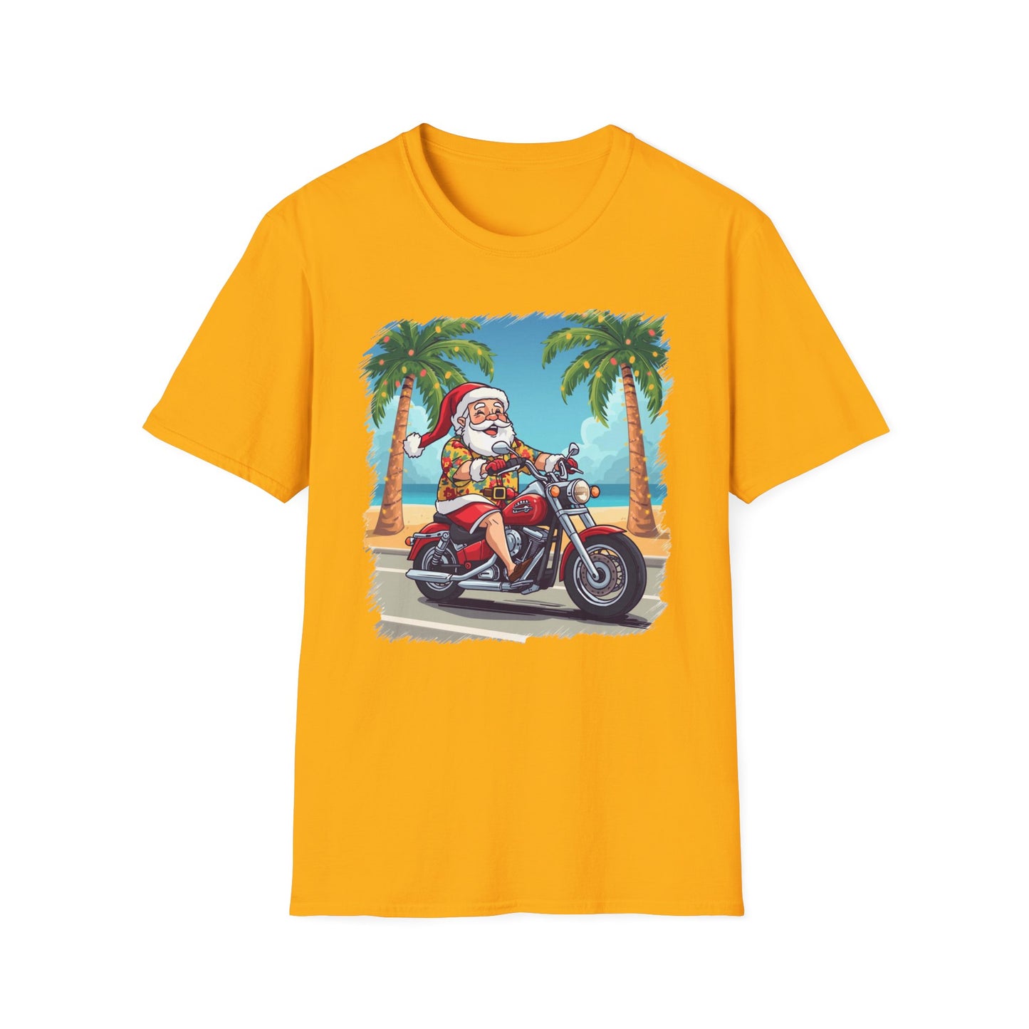 Tropical Santa riding a motorcycle shirt, Family Christmas Shirts, Christmas T Shirt, Holiday Shirt, Cute Xmas Shirt for the family, Holiday Gift