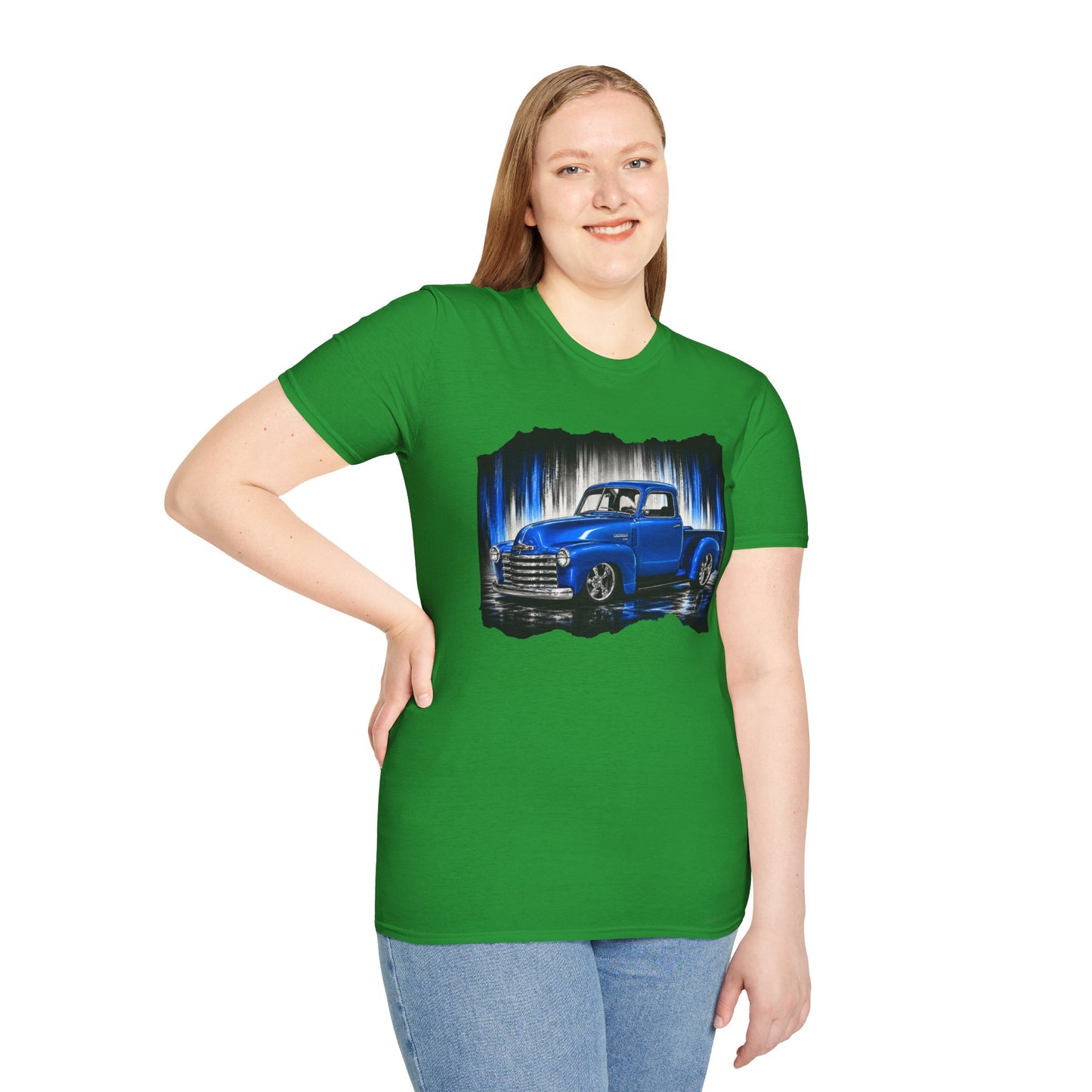 Vintage Truck Shirt, Blue Pickup Truck Tee, Classic Truck Graphic Shirt, Truck Enthusiast Gift, Retro Auto Unisex Tee