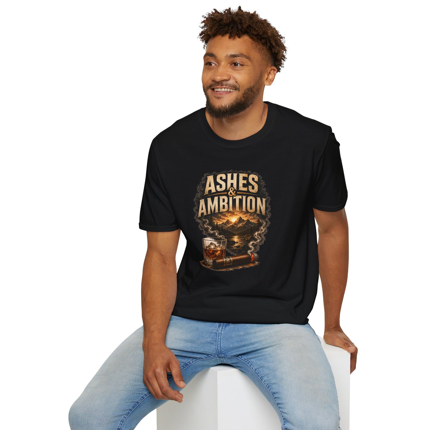 Ashes & Ambition Mountain Retreat T-Shirt – Cigar & Whiskey Lifestyle Tee