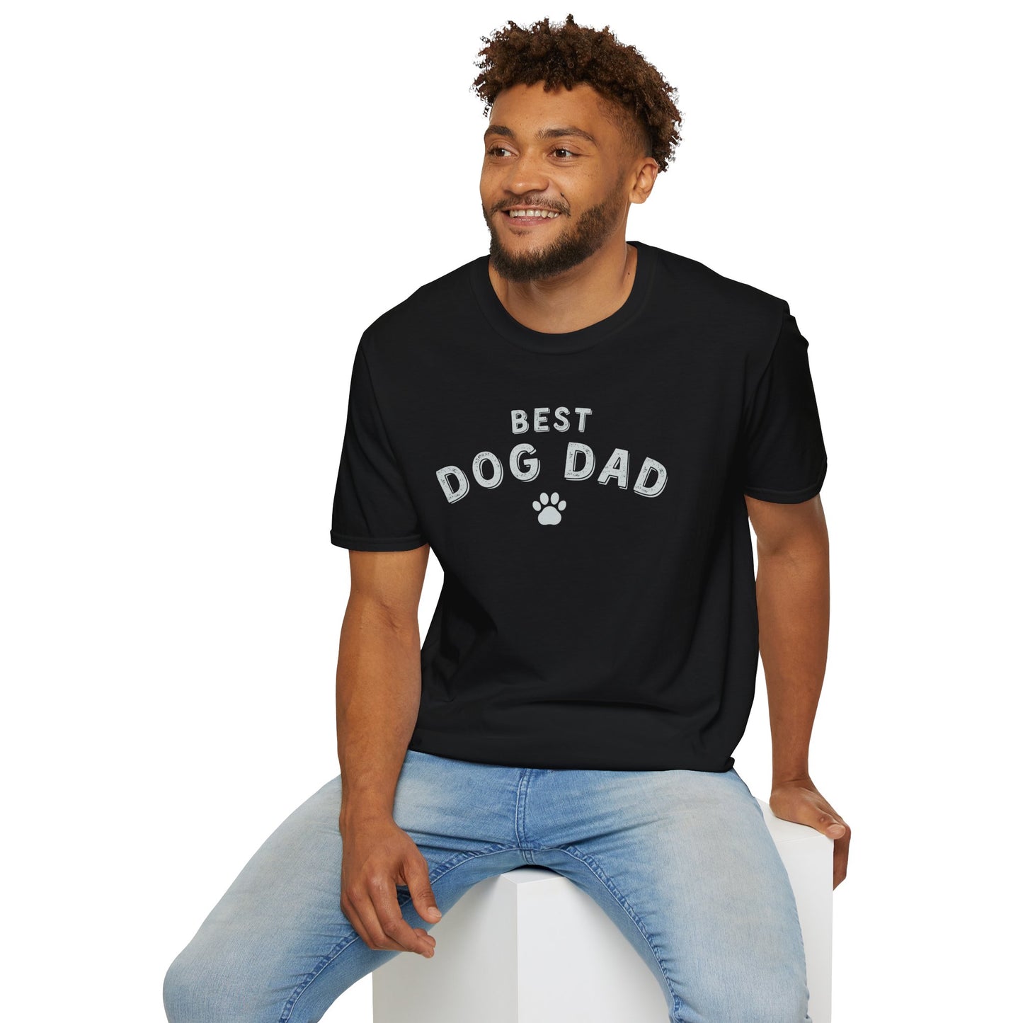 Best Dog Dad T-Shirt – Funny Dog Lover Shirt for Men, Paw Print Pet Dad Tee, Dog Father Gift