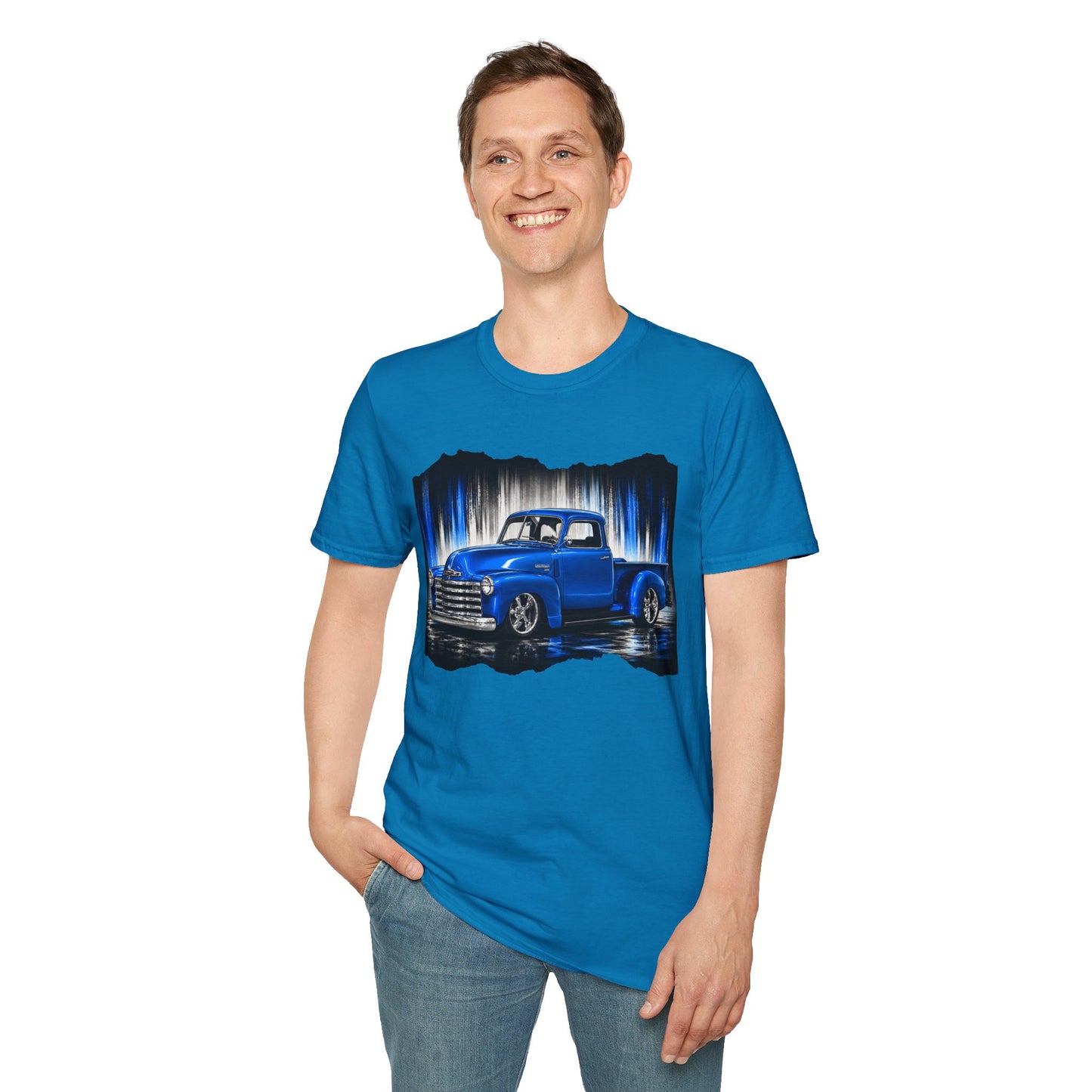 Vintage Truck Shirt, Blue Pickup Truck Tee, Classic Truck Graphic Shirt, Truck Enthusiast Gift, Retro Auto Unisex Tee