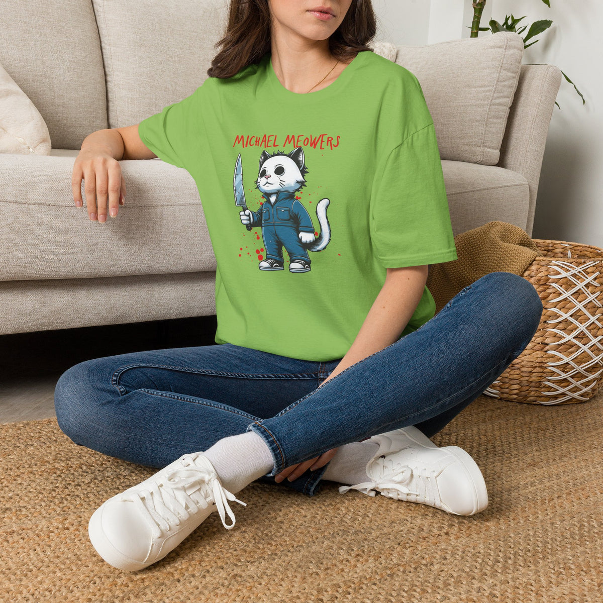 Michael Meowers Halloween Funny Cat T-Shirt, Scary Movie Tee, Halloween Cat Shirt, Horror Movie Cat Fan Gift, Horror Movie Character