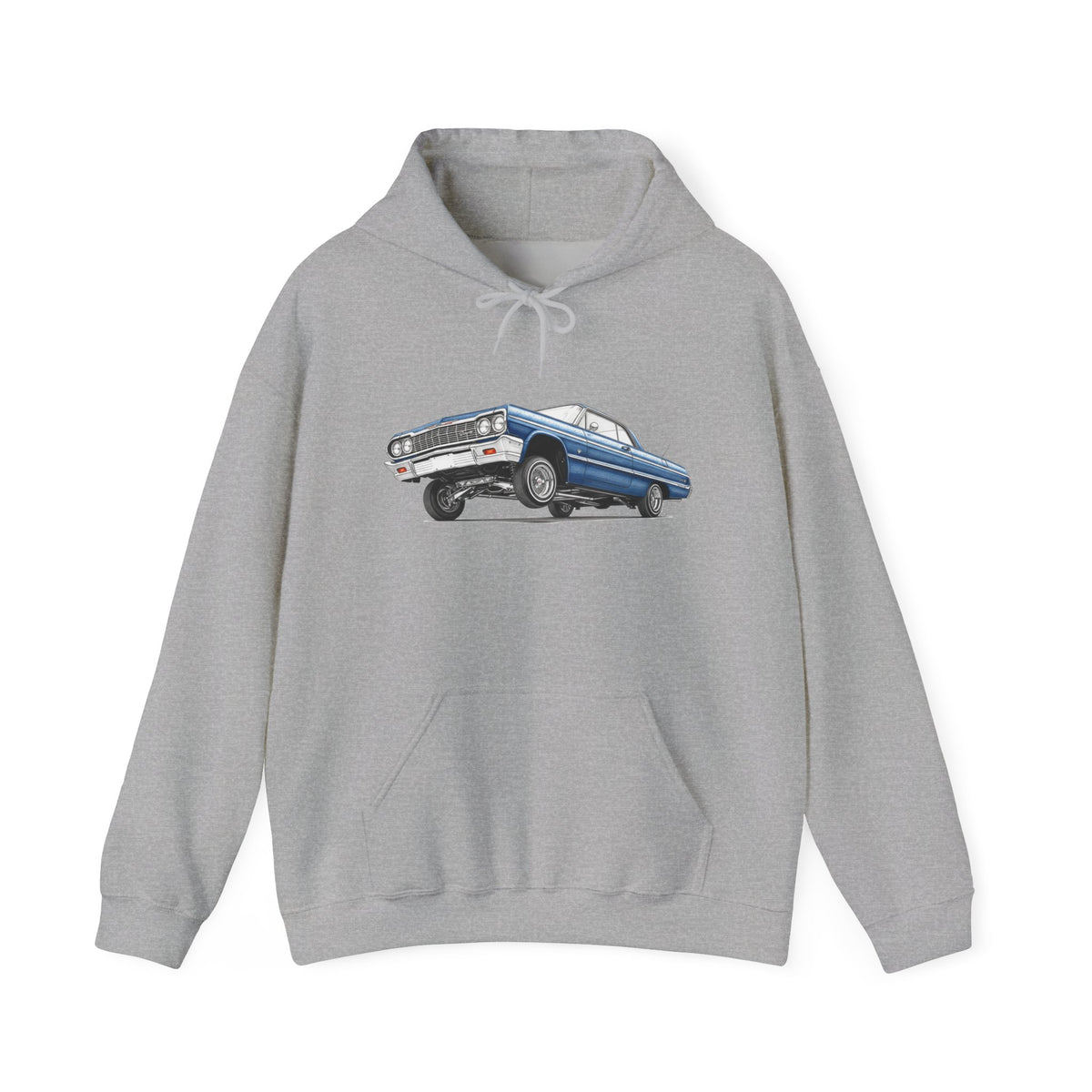 Classic Car Hoodie, Lowrider Car Hoodie, Blue Vintage Car Sweatshirt, Car Enthusiast Gift, Unisex Automotive Hoodie