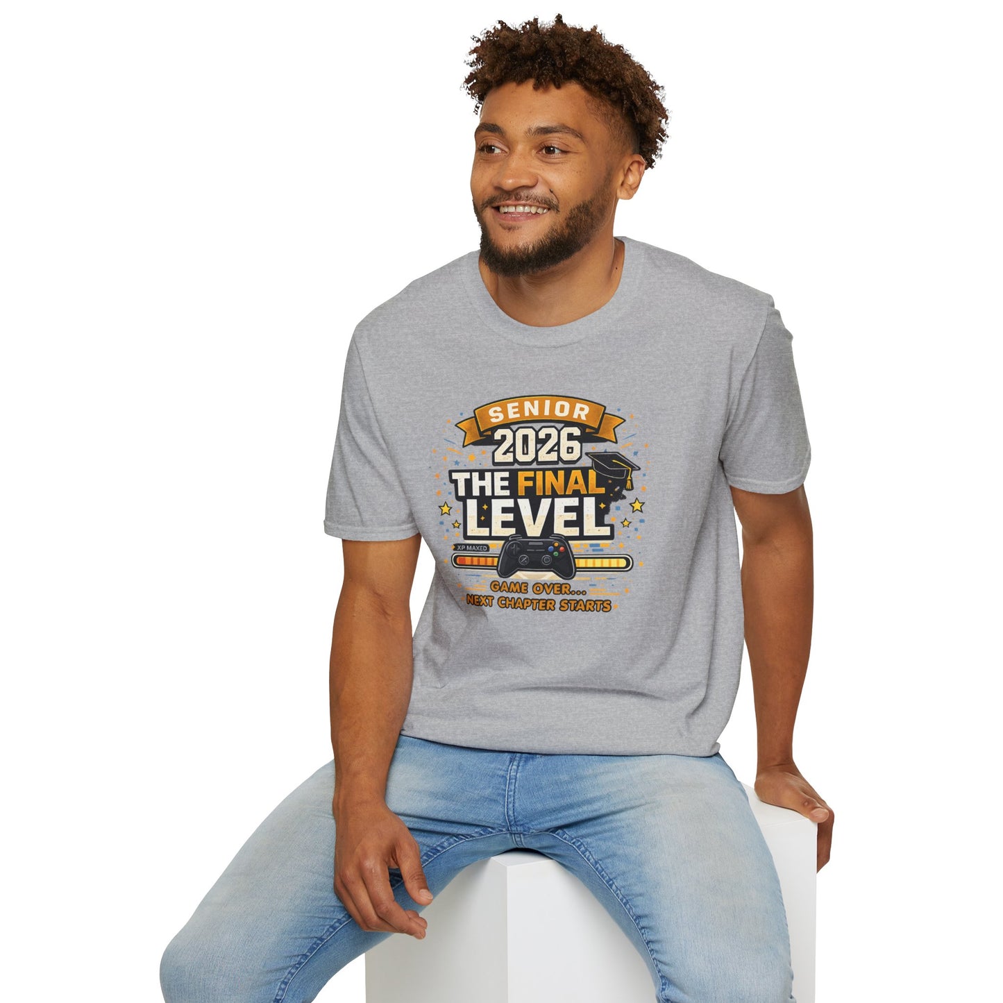 Senior 2026 The Final Level Gamer Graduation T-Shirt, Class of 2026 Game Over Next Chapter Starts Tee for Boys Girls Grad