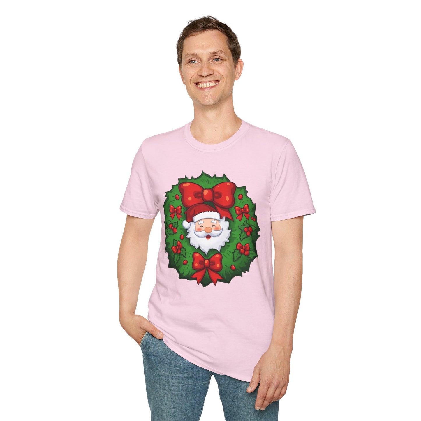 Santa Wreath Shirt, Family Christmas Shirts, Christmas T Shirt, Holiday Shirt, Cute Xmas Shirt for the family, Holiday Gift