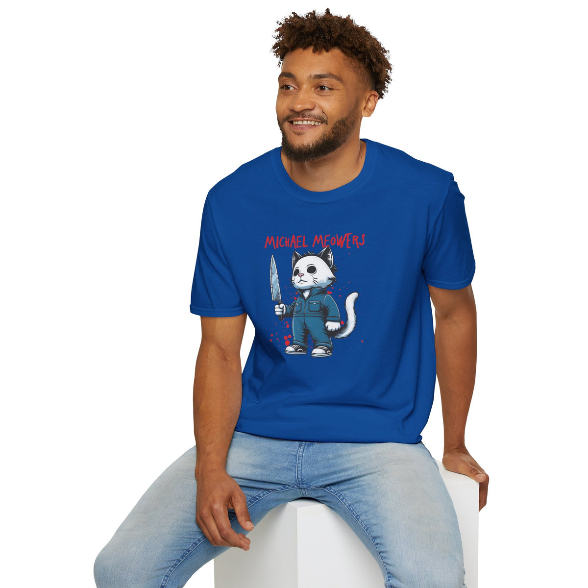 Michael Meowers Halloween Funny Cat T-Shirt, Scary Movie Tee, Halloween Cat Shirt, Horror Movie Cat Fan Gift, Horror Movie Character