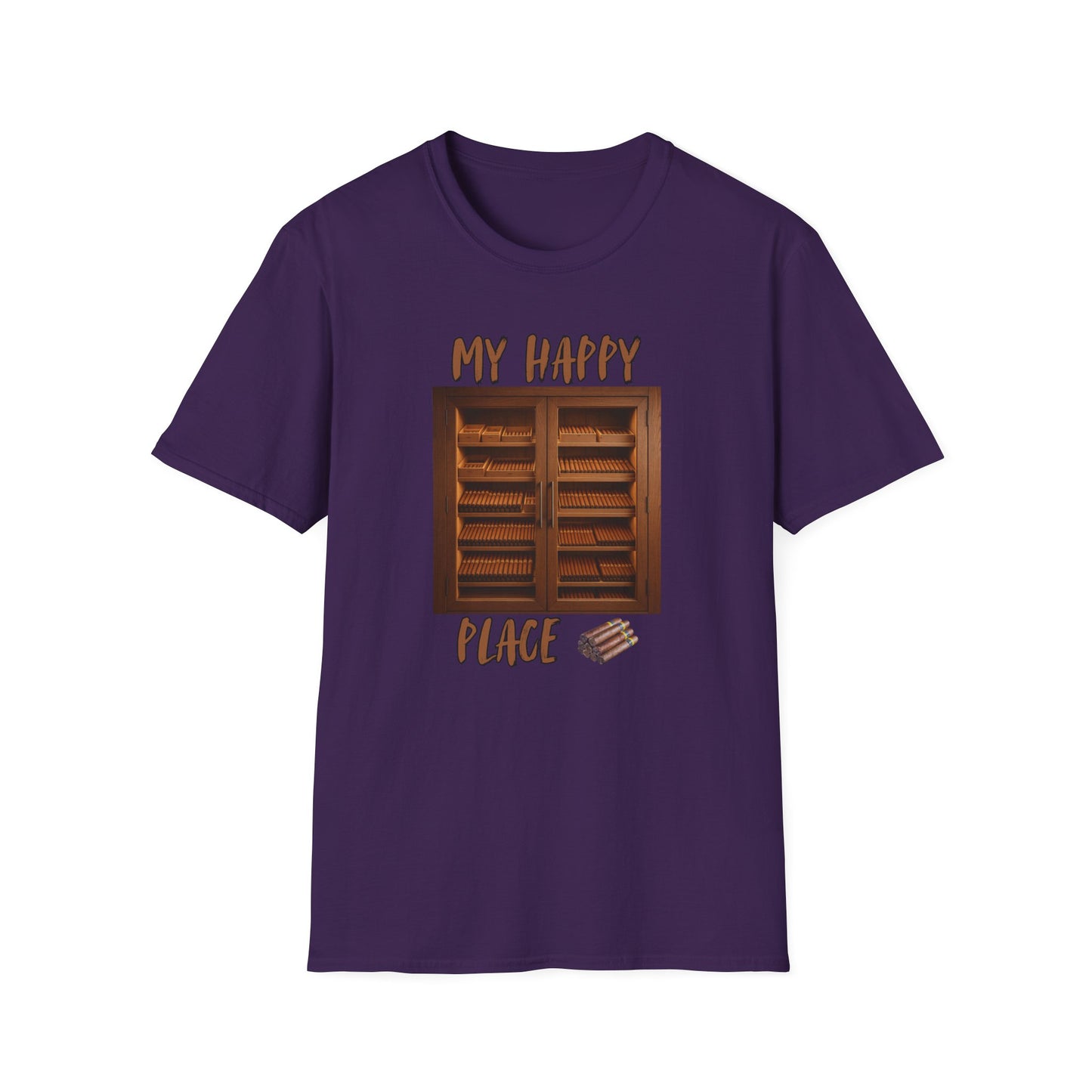 My Happy Place Cigar Unisex T-Shirt, BBQ Pool Party Shirt, Relaxation Leisure, Cigar lover Gift, Cigar Aficionado, Dad Gift, Summer Shirt